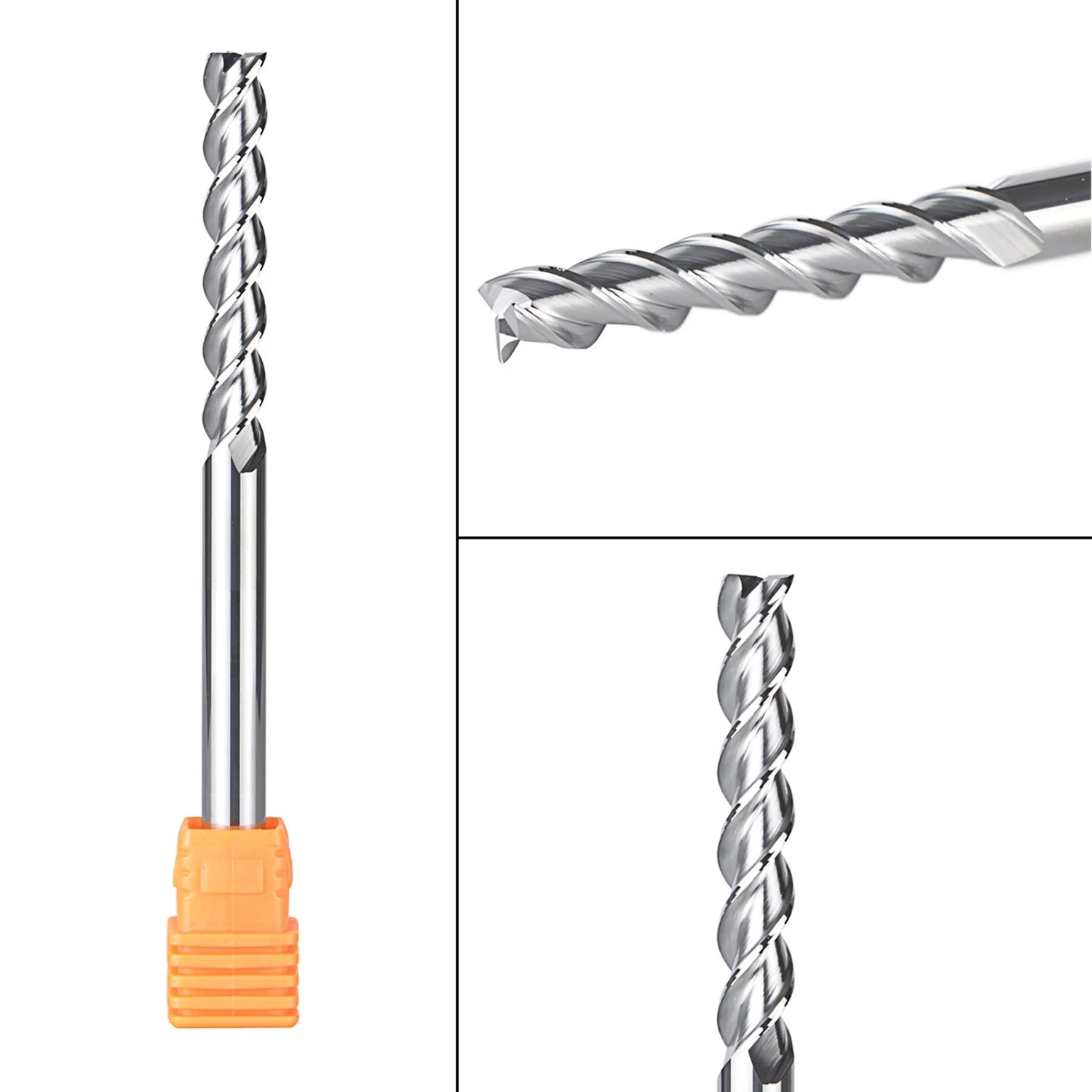 SpeTool 1/4 SHK Carbide End Mill for Aluminum Cut CNC Router Bit 3.5" Long