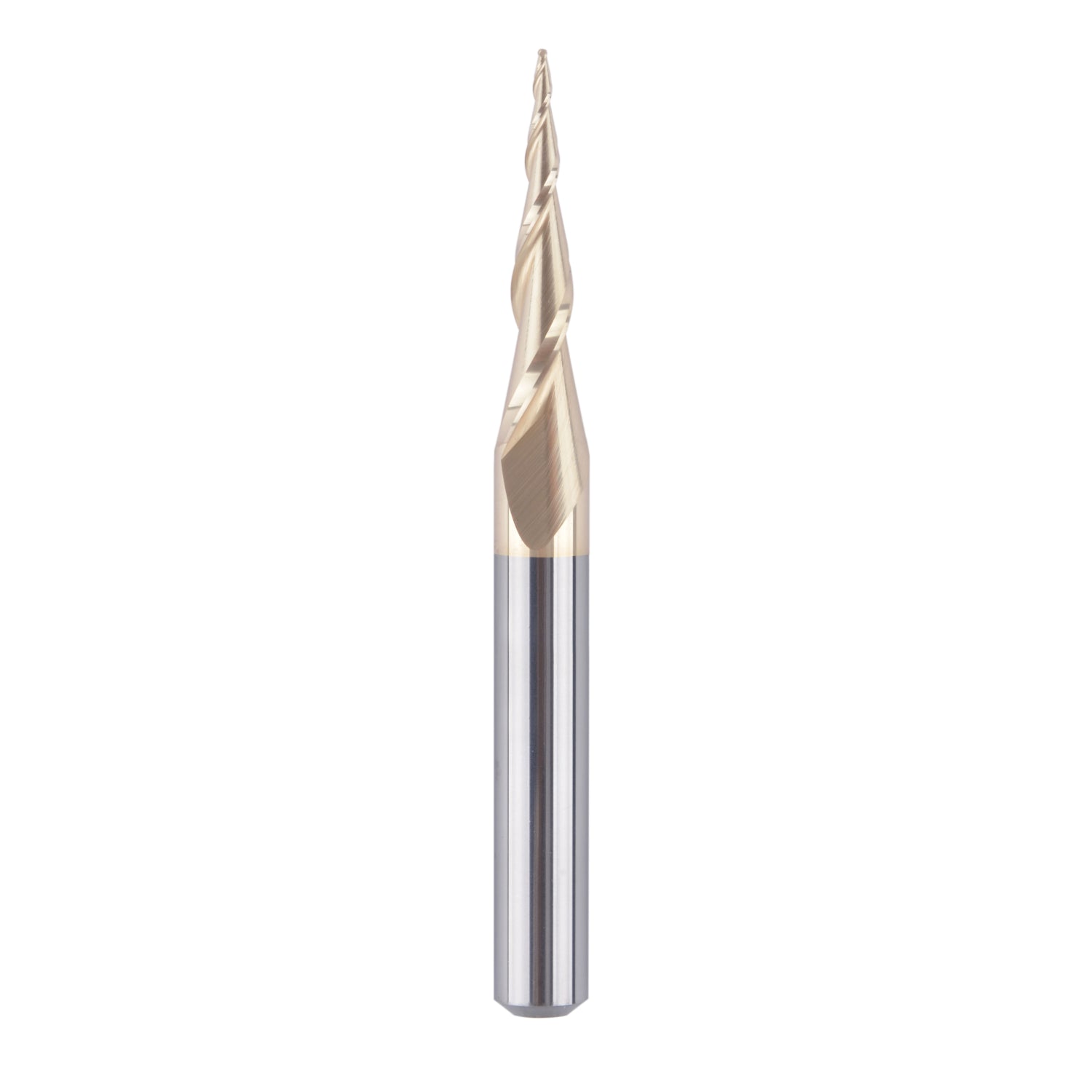 SpeTool 1/64" Radius Tapered Ball Nose Endmill CNC Carving ZrN Coating