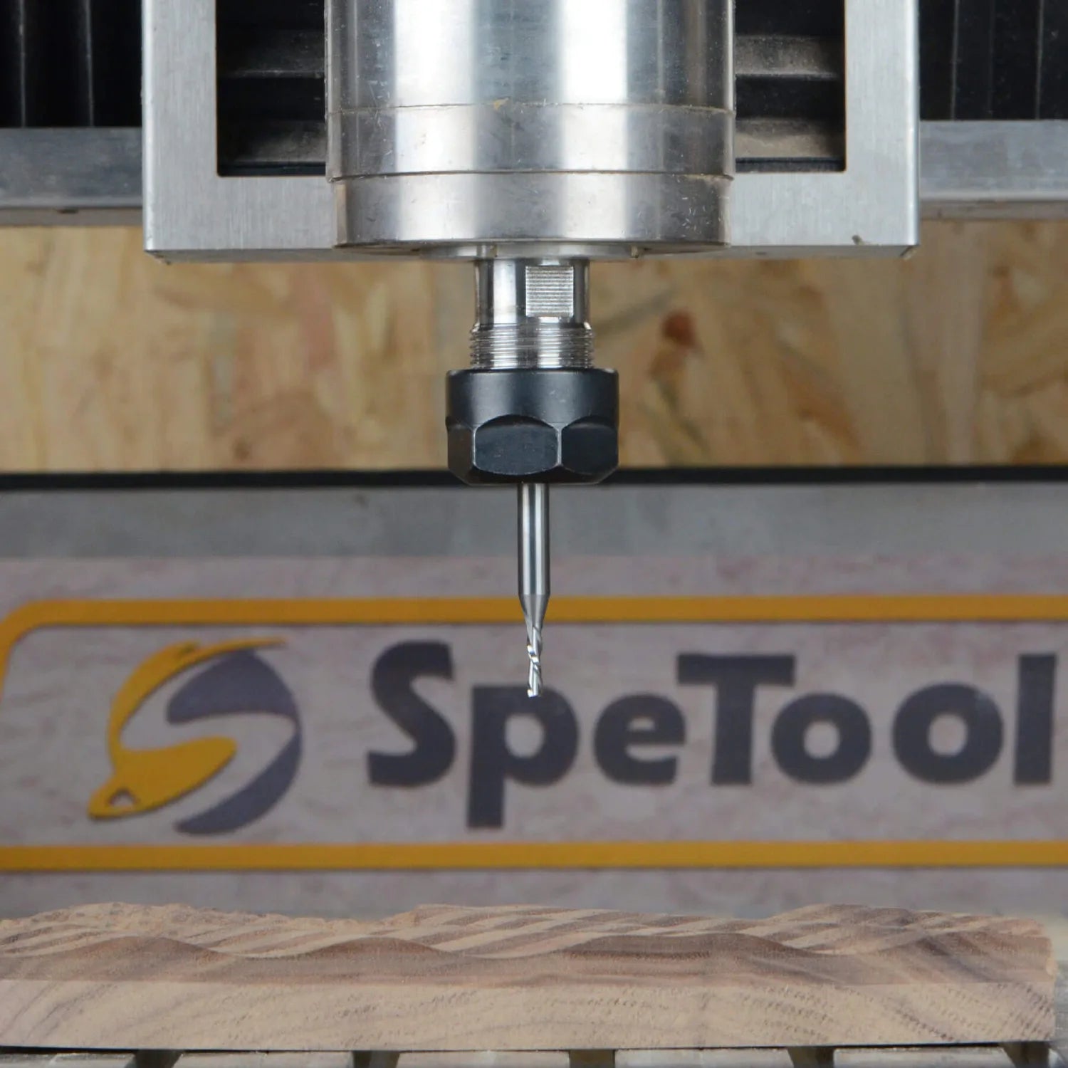 SpeTool 1/8 Dia 1/4 SHK Spiral Downcut Router Bits CNC End Mill for Wood