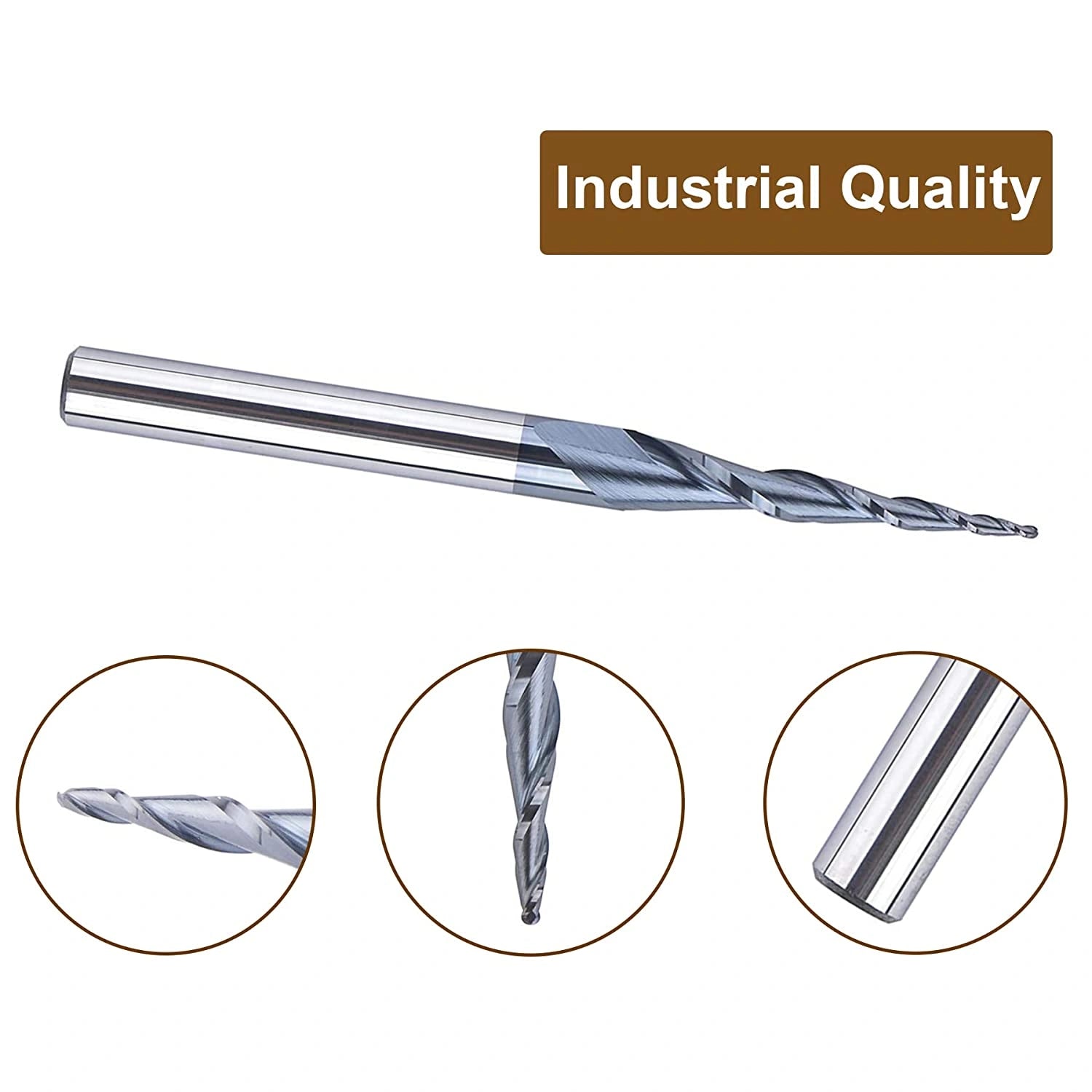 SPEtool CNC tapered ball nose router bit, 0.5mm radius, 1/4-inch shank (product image)