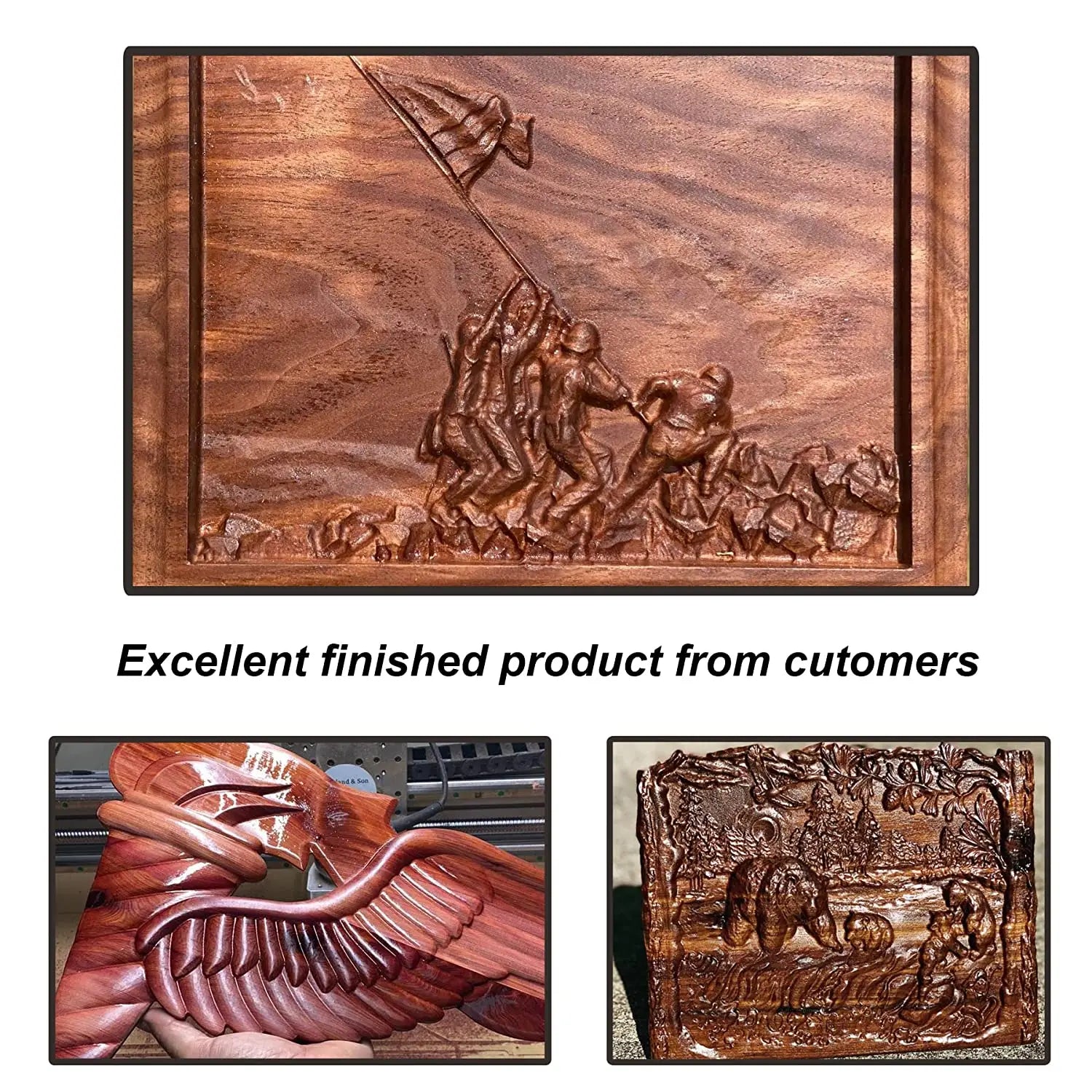 SpeTool 2D 3D Carving Ball Nose TiAIN Coated Router Bit projects