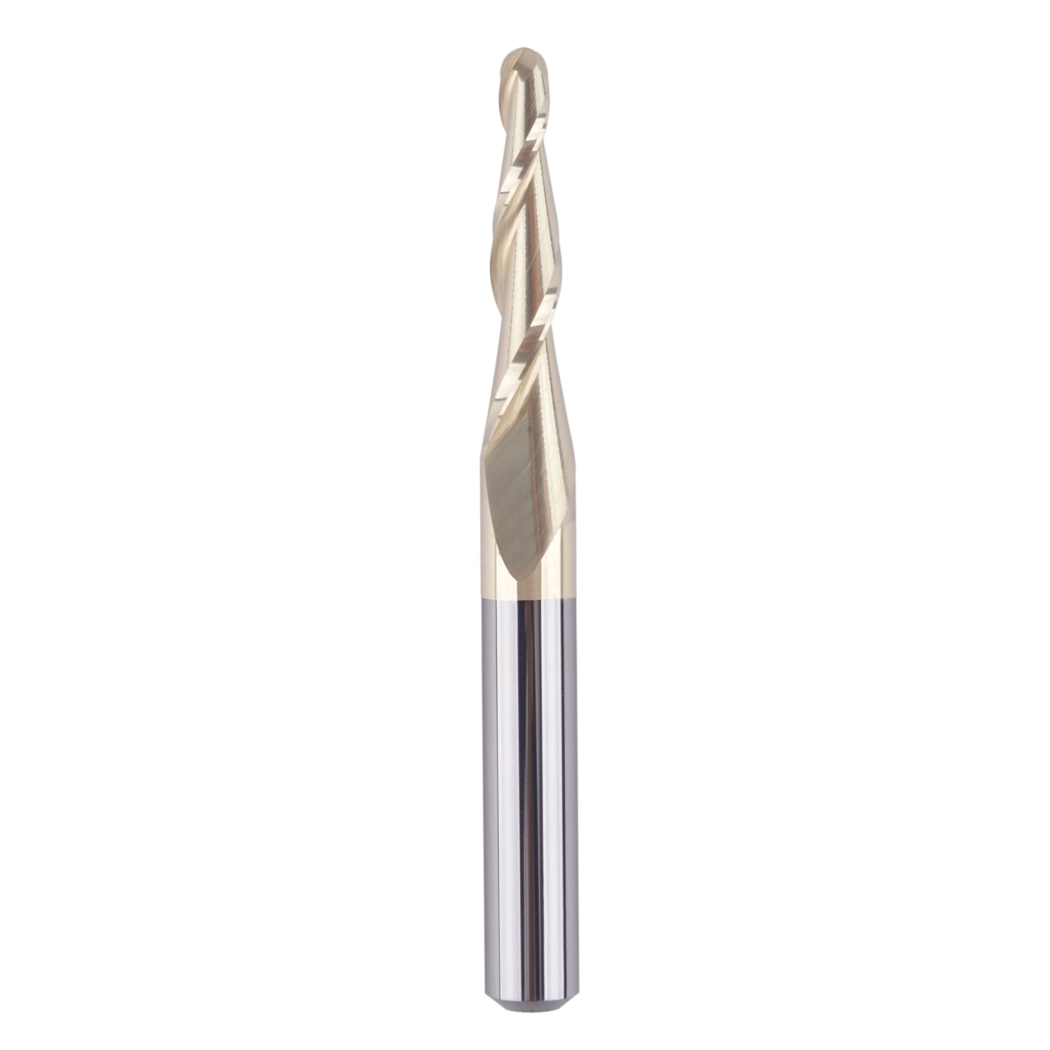 SpeTool 2D/3D Carving Tapered Ball Nose Router Bit 1/16" Radius ZrN Coated