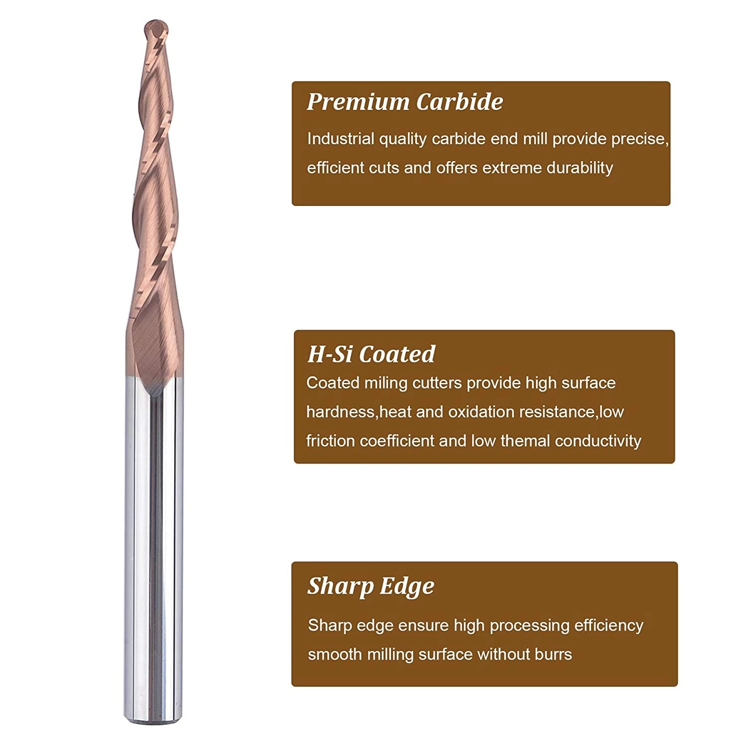 SpeTool 2D/3D Detail Engraver Router Bit 1.5mm Radius Spiral End Mill