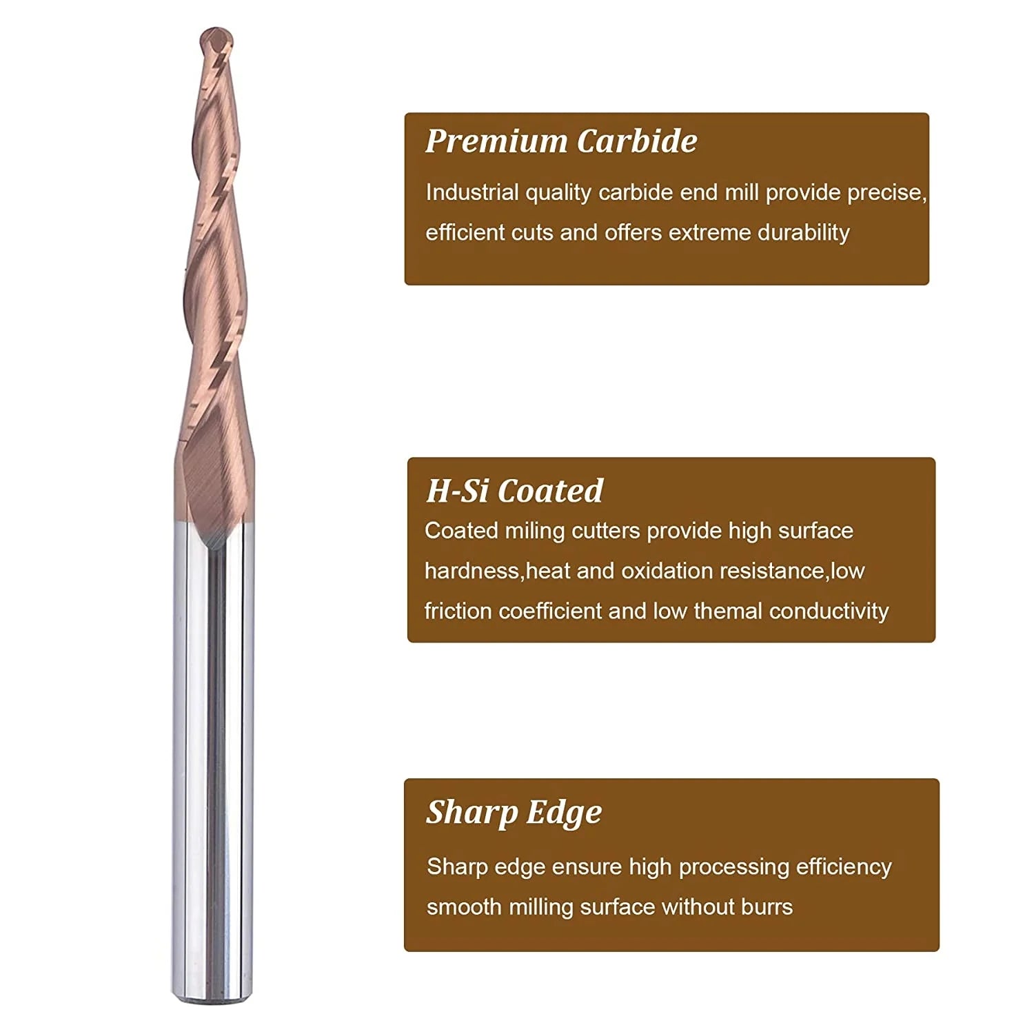 SpeTool 2D/3D Detail Engraver Router Bit 1.5mm Radius Spiral End Mill