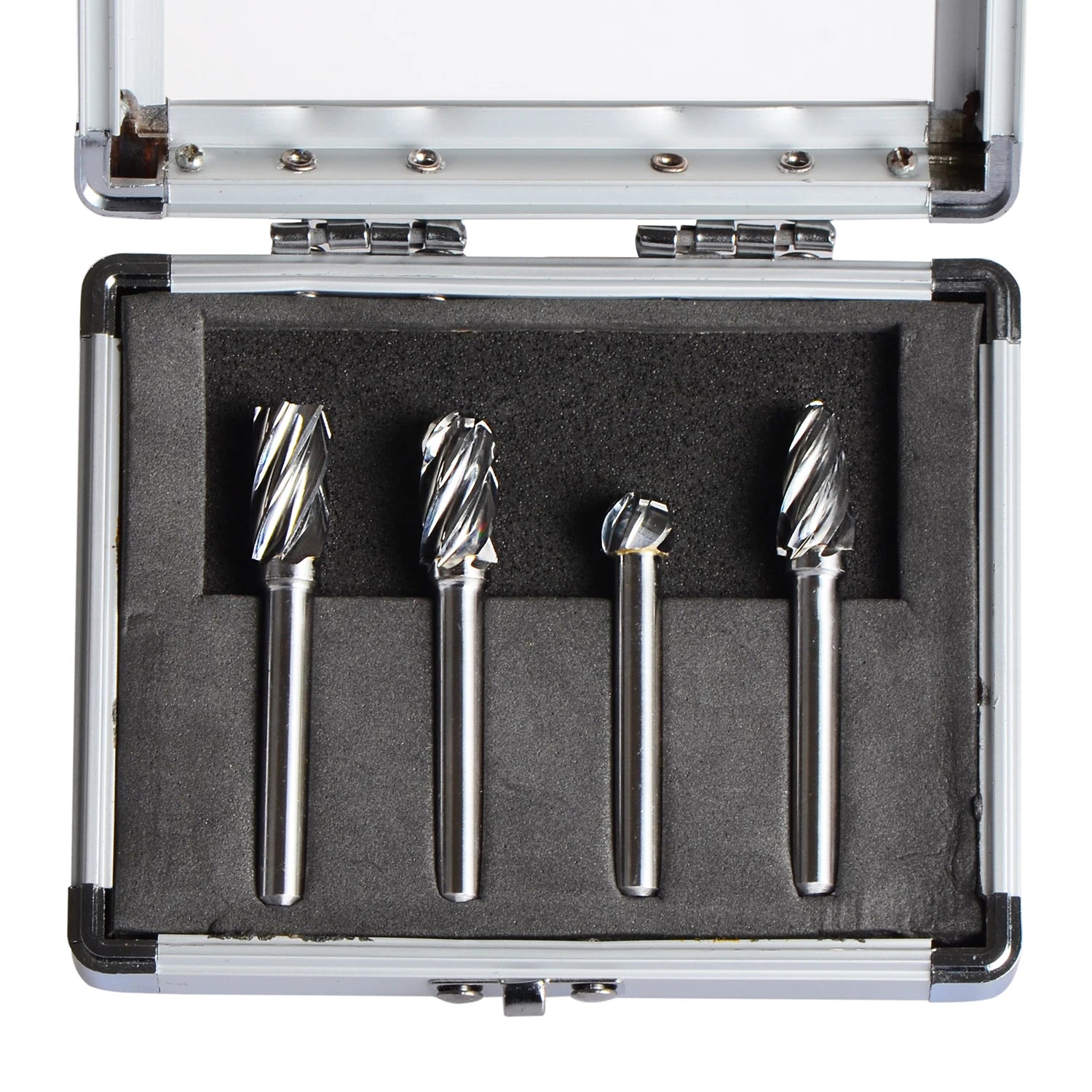 SpeTool 4Pcs Carbide Rotary Burr For Aluminum Cutting 1/4 inch shank
