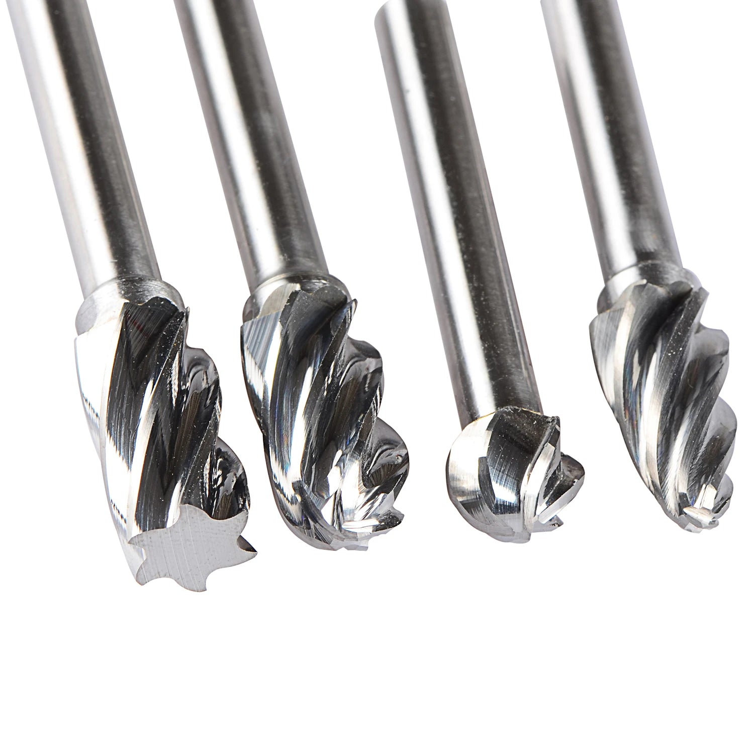 SpeTool 4Pcs Carbide Rotary Burr For Aluminum Cutting 1/4 inch shank