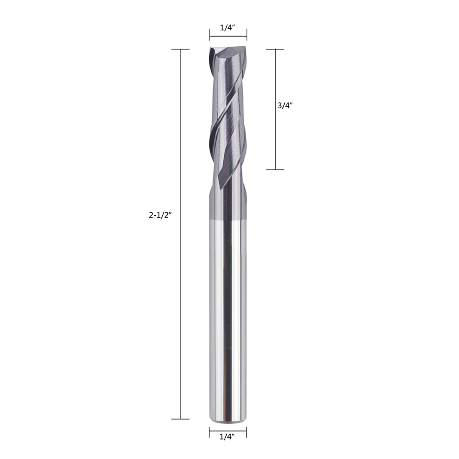 SpeTool 5PCS 2 Flutes 1/4 SHK Square Nose Upcut End Mill Tiain Coated