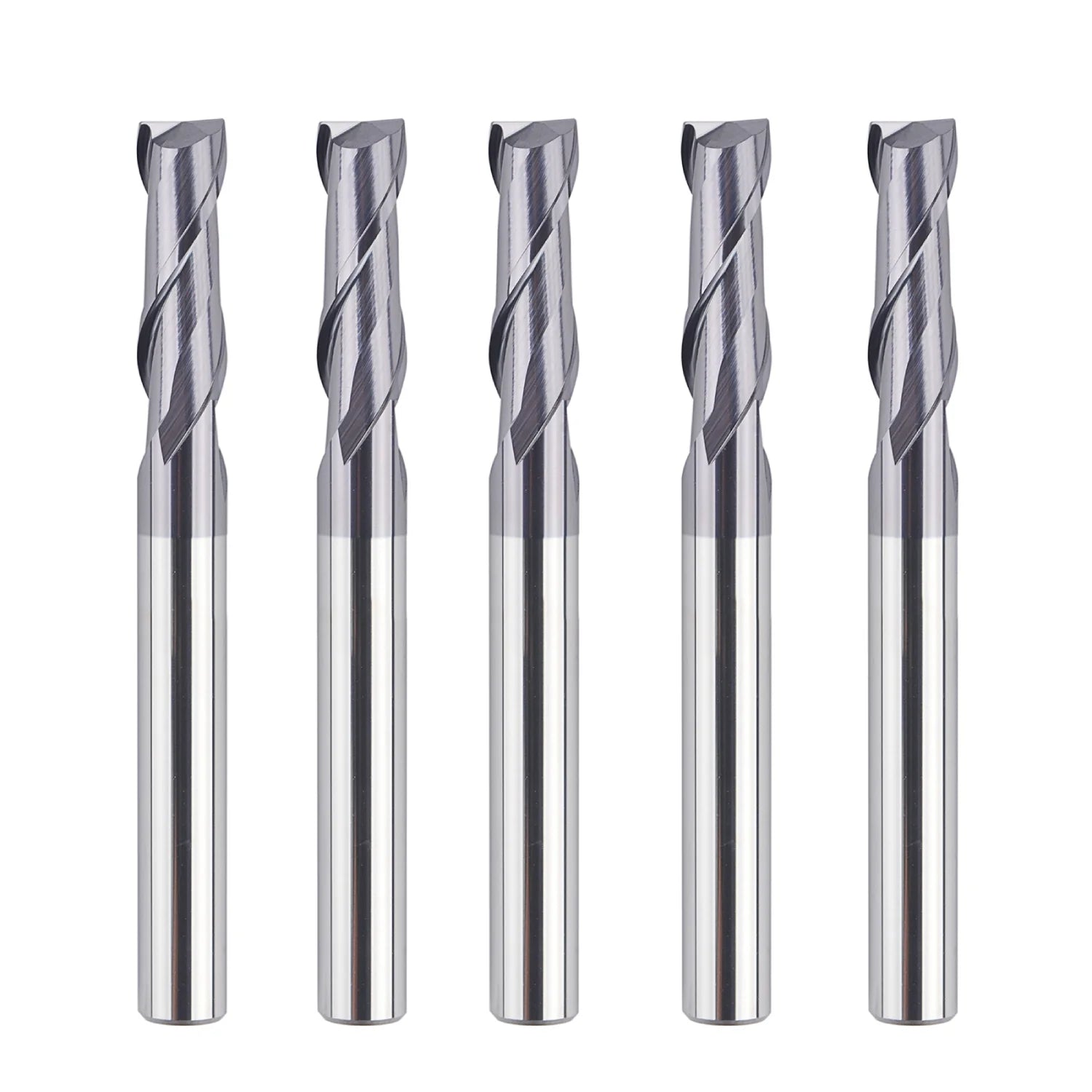 SpeTool 5PCS 2 Flutes 1/4 SHK Square Nose Upcut End Mill Tiain Coated