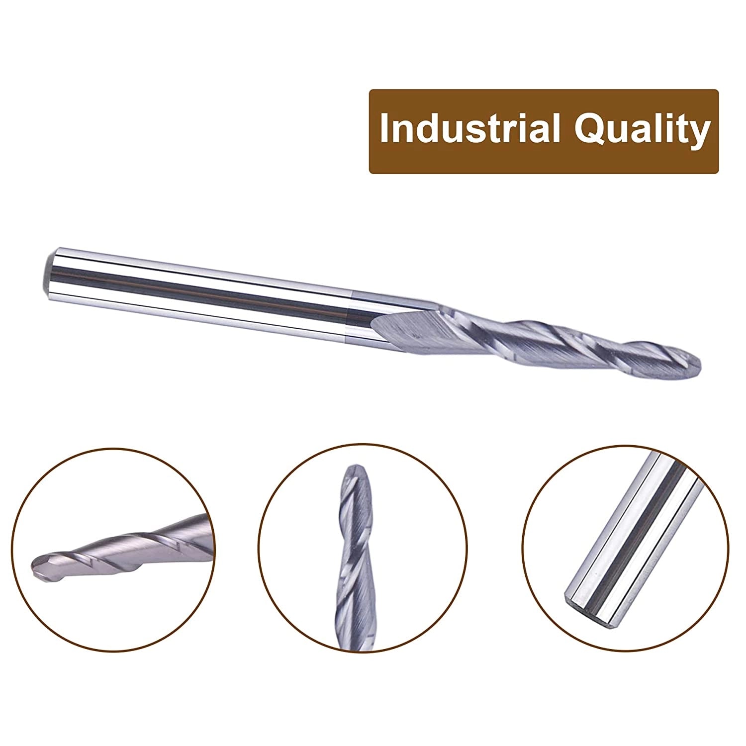 SpeTool 1.0mm Radius Tapered Ball Nose 3D 1/8 SHK TiAlN Coated Router Bit