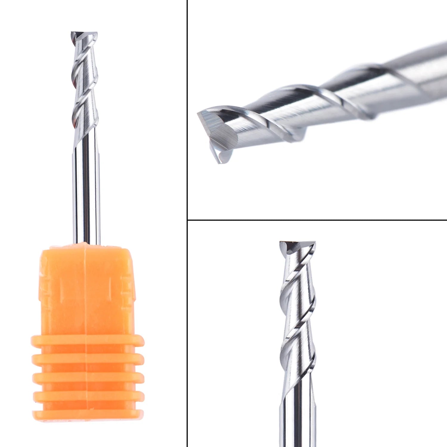 SpeTool 5Pcs 1/8 inch Aluminum End Mills 2 Flutes CNC Spiral Router Bits