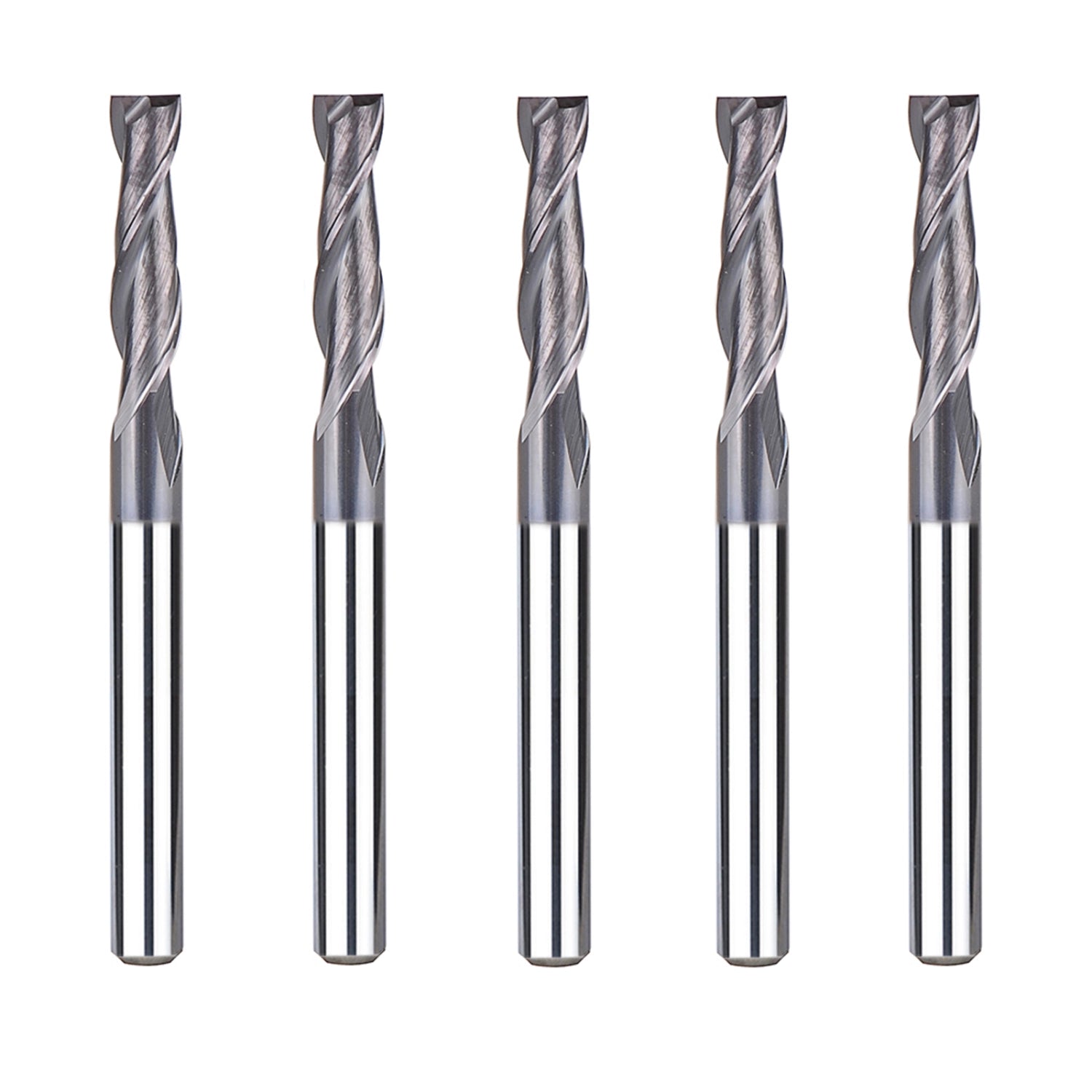SpeTool 5Pcs 2 Flute 1/8 Inch Router Bit Square Nose Carbide End Mill