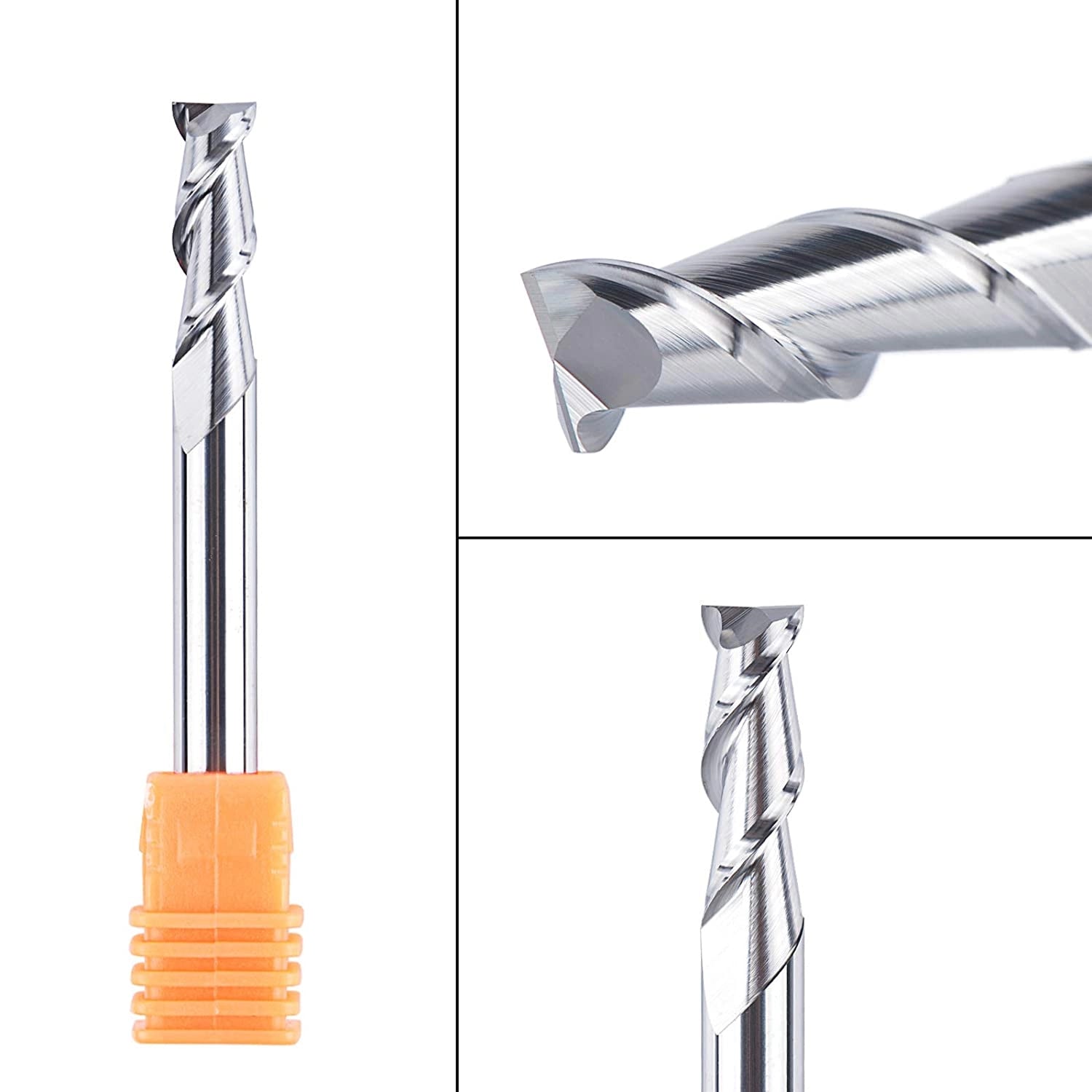 SpeTool 5Pcs CNC End Mills for Aluminum 2 Flute Upcut Router Bit 1/4" SHK