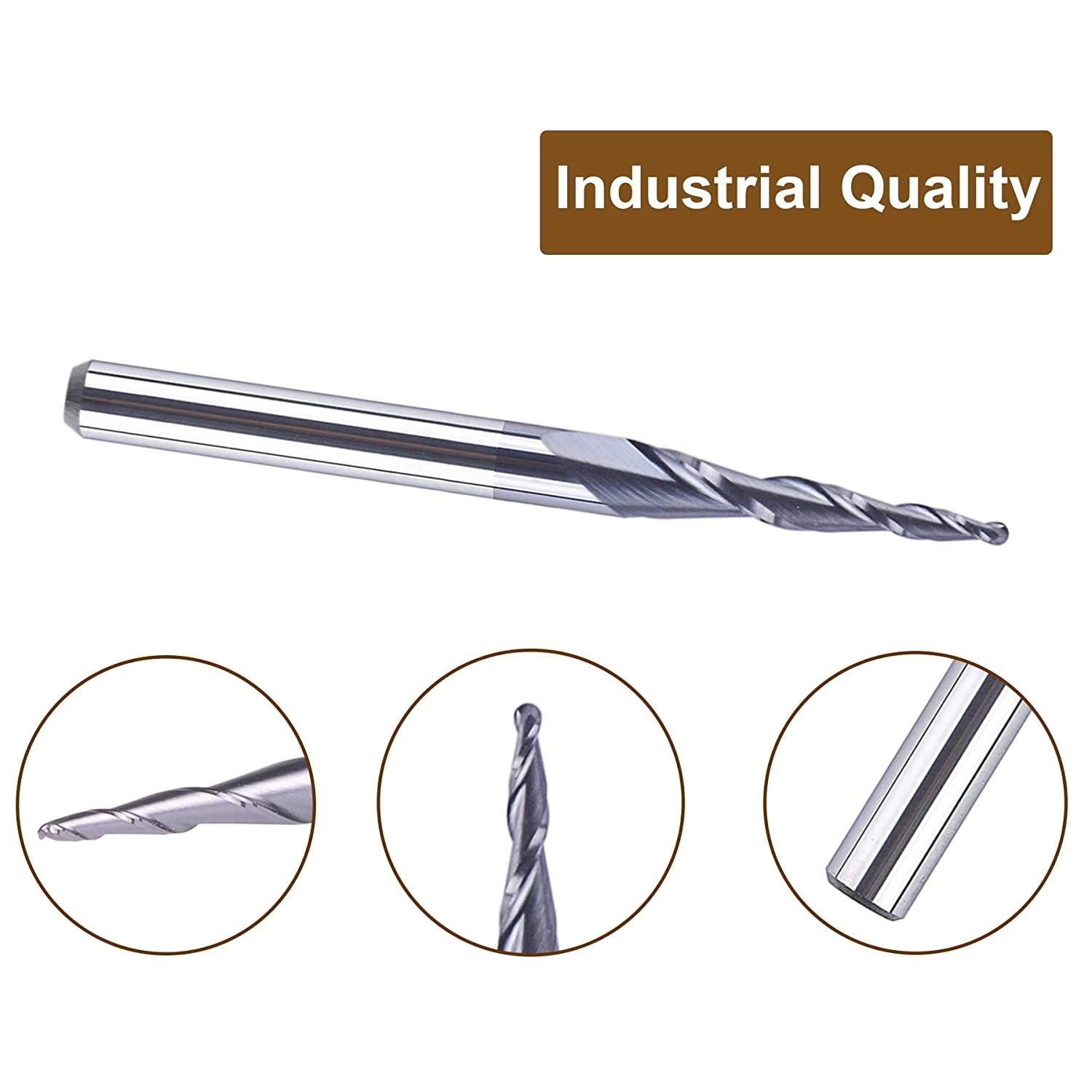 SpeTool Carbide Detail Engraving 2D/3D Tapered Endmill 0.5mm Radius