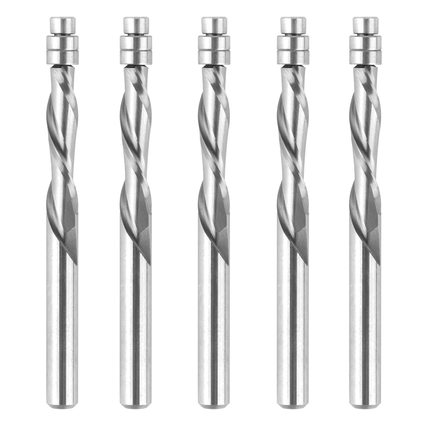 SpeTool W07005 Solid Carbide Flush Trim Down Cut 1/4" Dia x 1/4" Shank x 1-1/8" Cutting Length x 3" Extra Long Router Bit