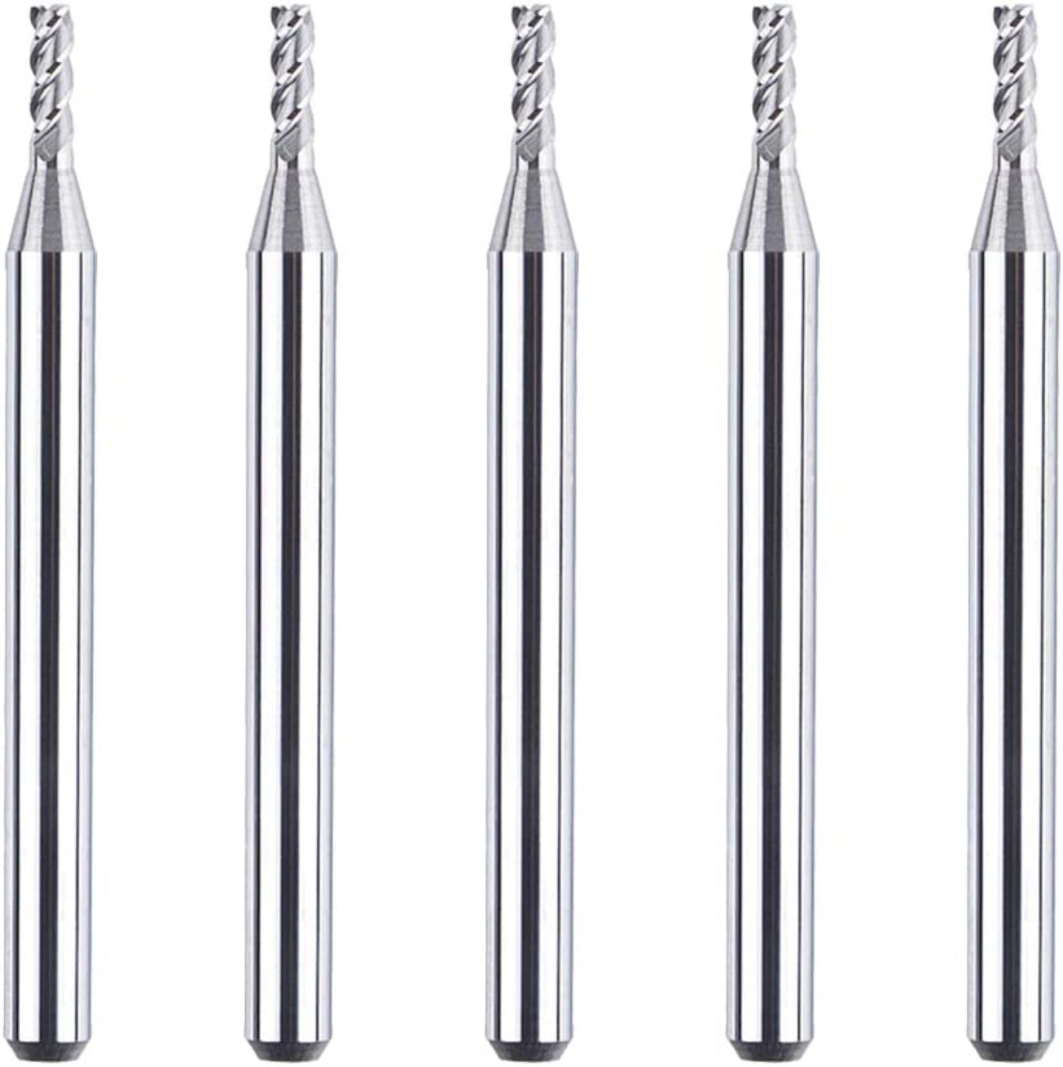 SpeTool 5pcs 1/16" Dia 1/8" SHK 3 Flutes Router Bits for Aluminum Cut