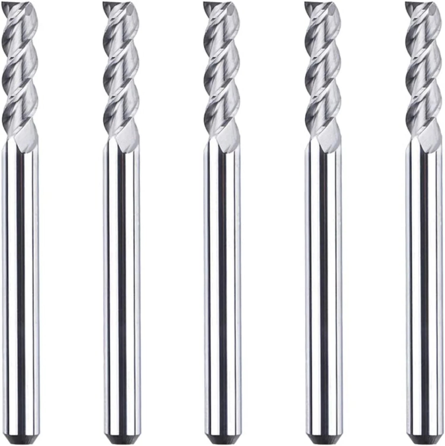 SpeTool 5pcs 1/8" End Mills 3 Flutes CNC Router Bits for Aluminum Cut