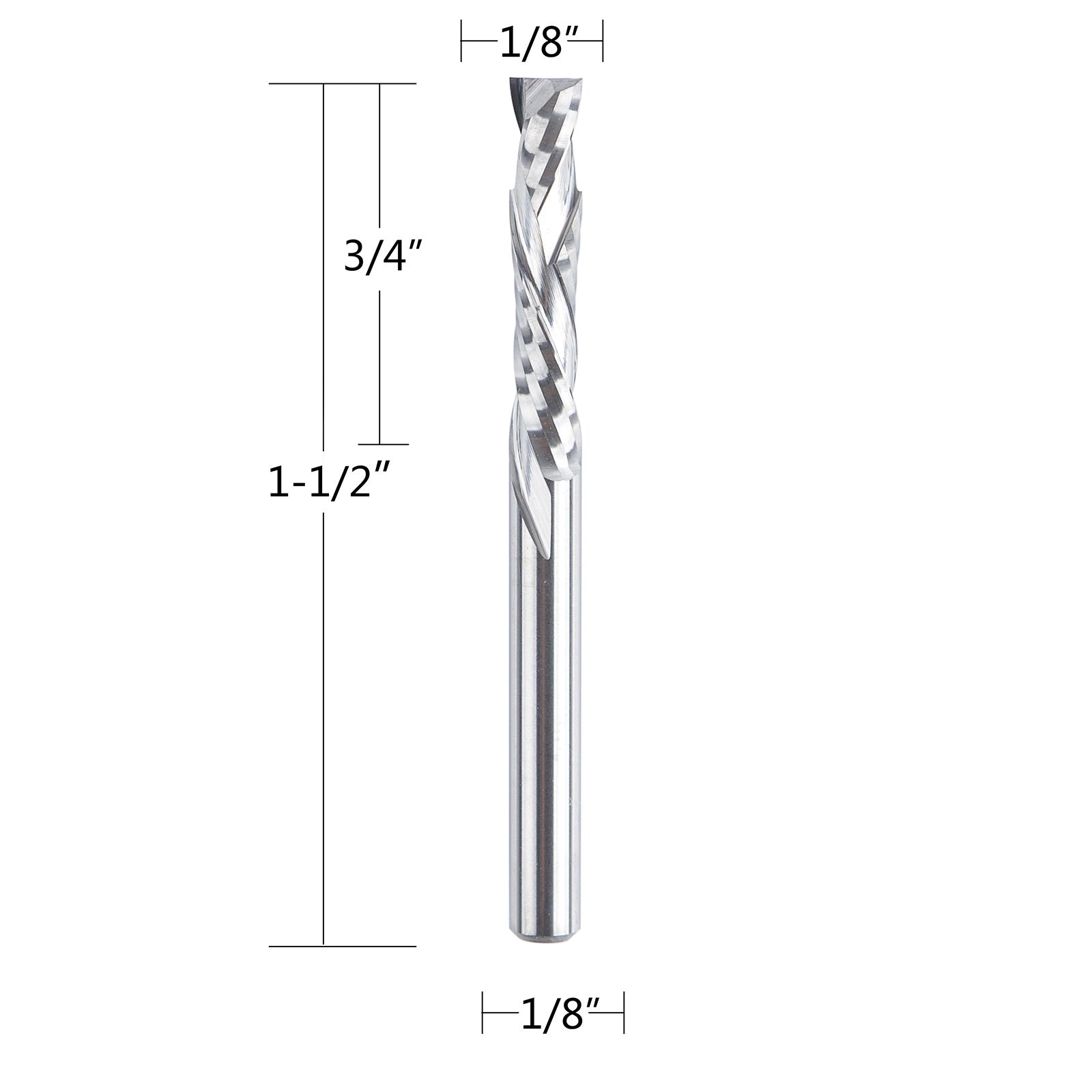 SpeTool 5pcs Compression Router Bit UP & DOWN Cut 1/8" Dia End Mill