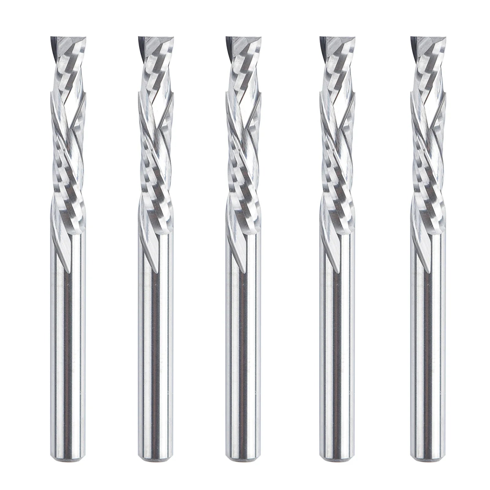 SpeTool 5pcs Compression Router Bit UP & DOWN Cut 1/8" Dia End Mill
