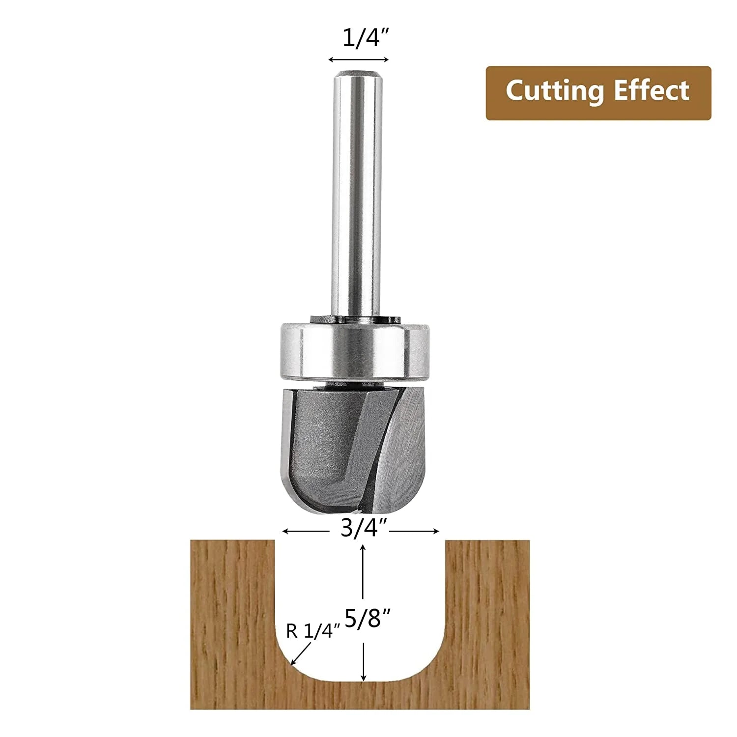 SpeTool Bowl & Tray Template 3 4 Dia 1 4 Shank Carbide Tipped Router Bit
