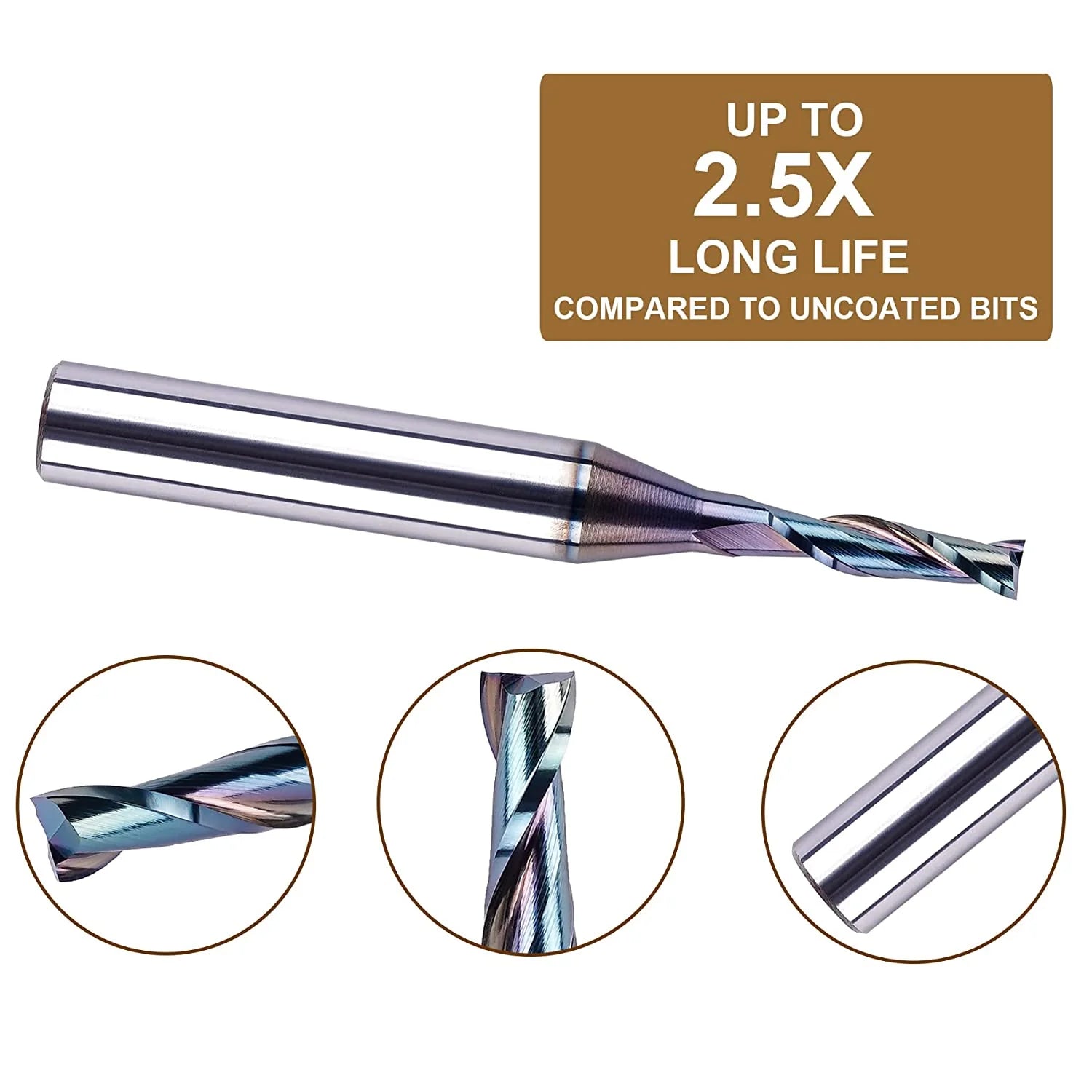 SpeTool CNC 1 8 Cutting Dia Spiral Up Cut Router Bit 1 4 SHK Wood Cut SPE-X coated