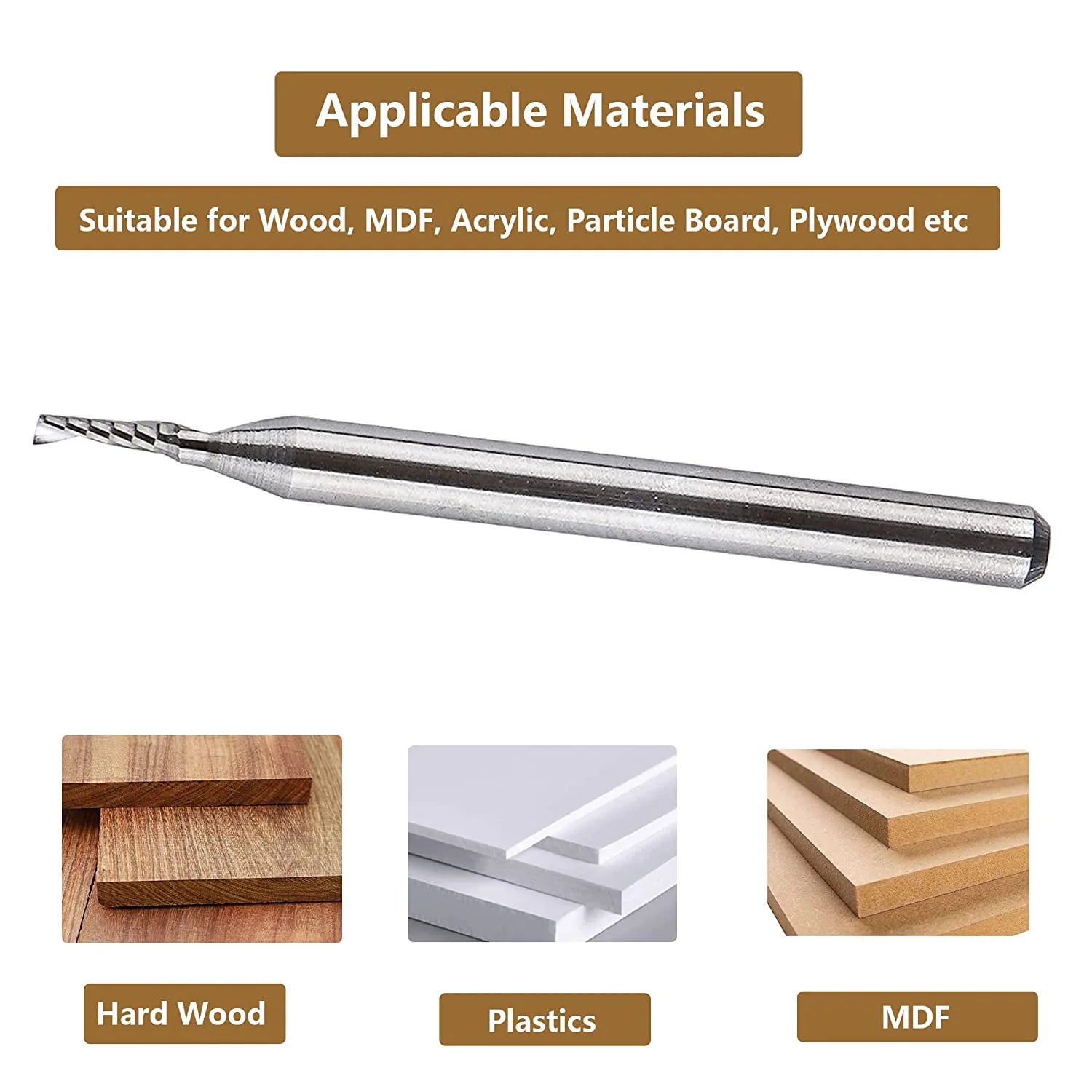 SpeTool CNC SC Spiral O Flute Plastic Cutting 1/16" Diam UpCut Router Bit