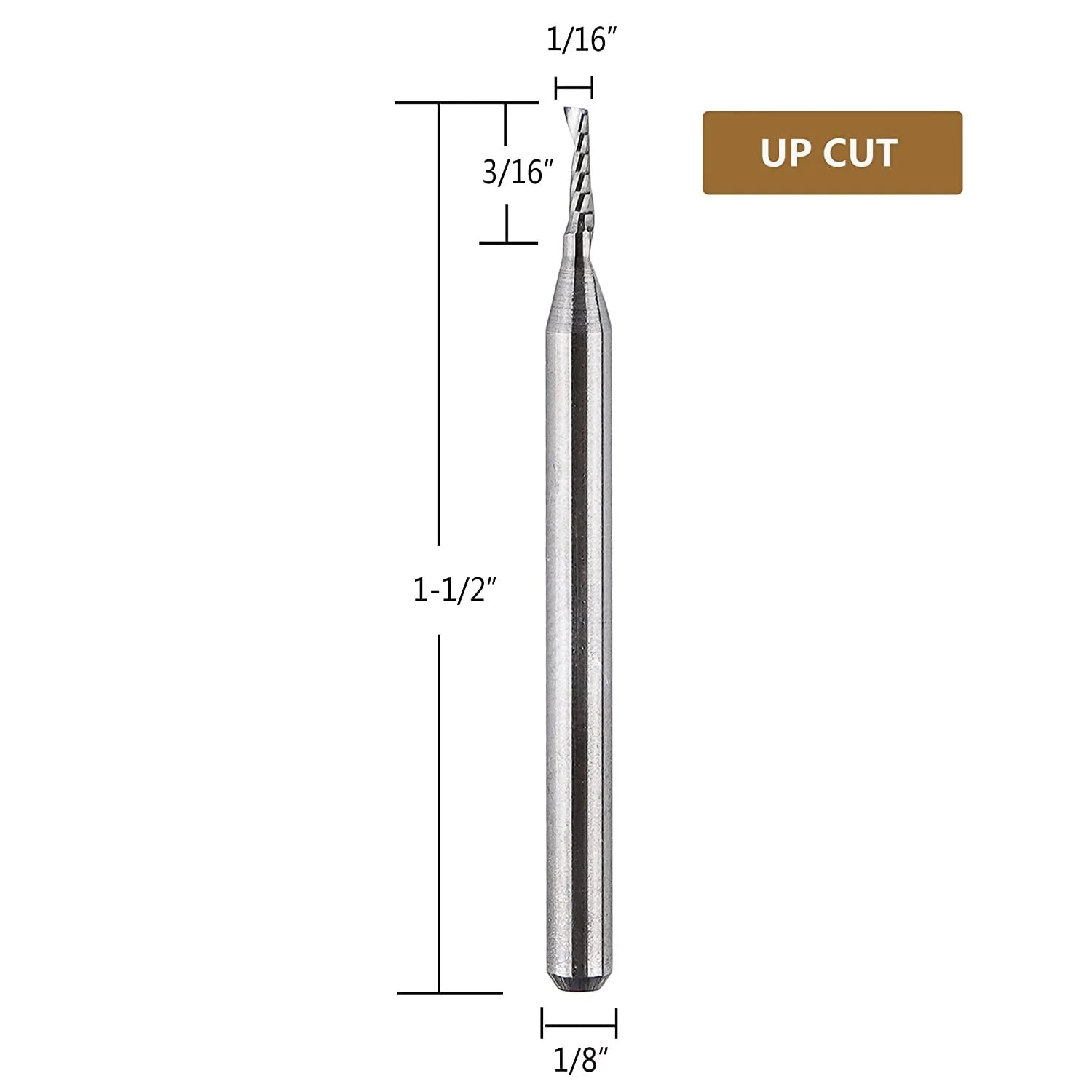 SpeTool CNC SC Spiral O Flute Plastic Cutting 1/16" Diam UpCut Router Bit