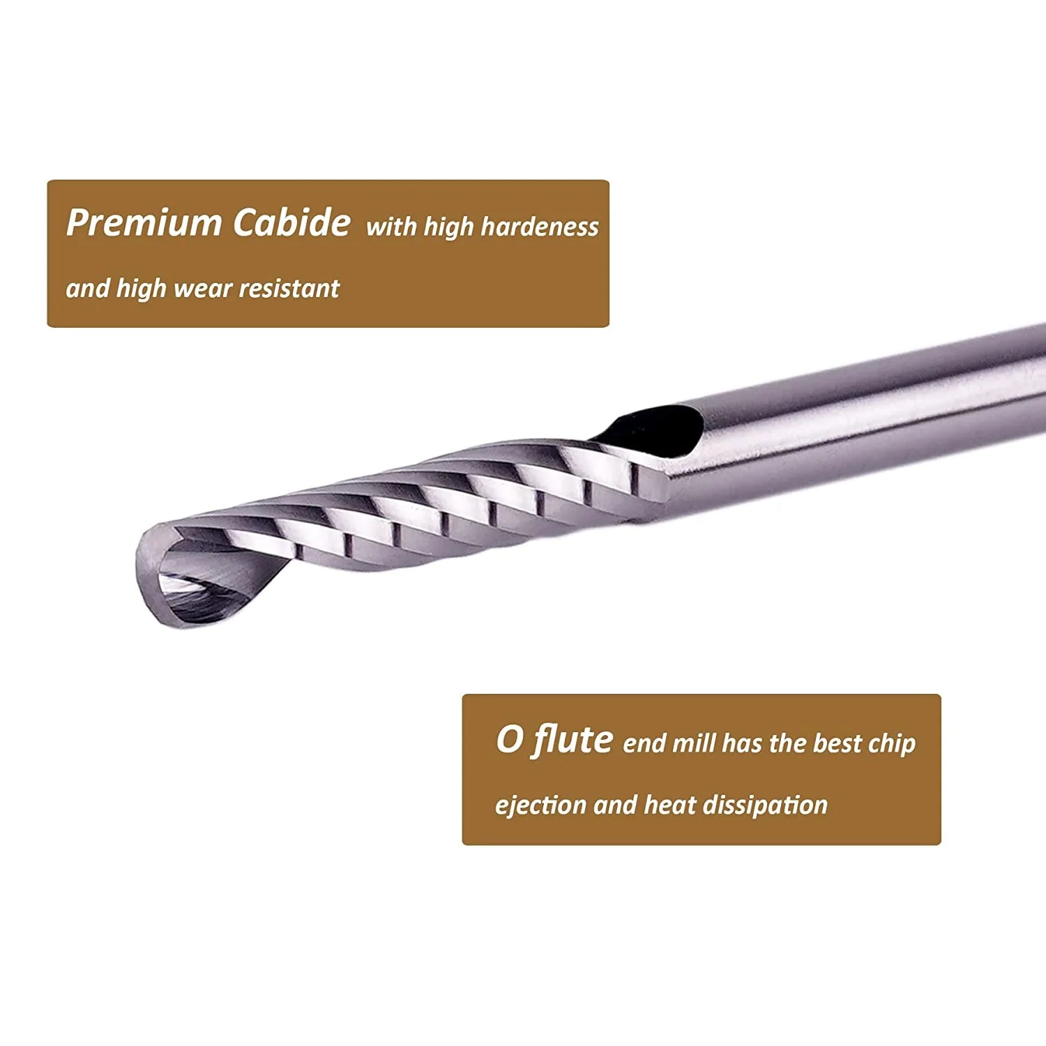 SpeTool CNC SC Spiral O Flute Plastic Cutting 1/8" Diam UpCut Router Bit