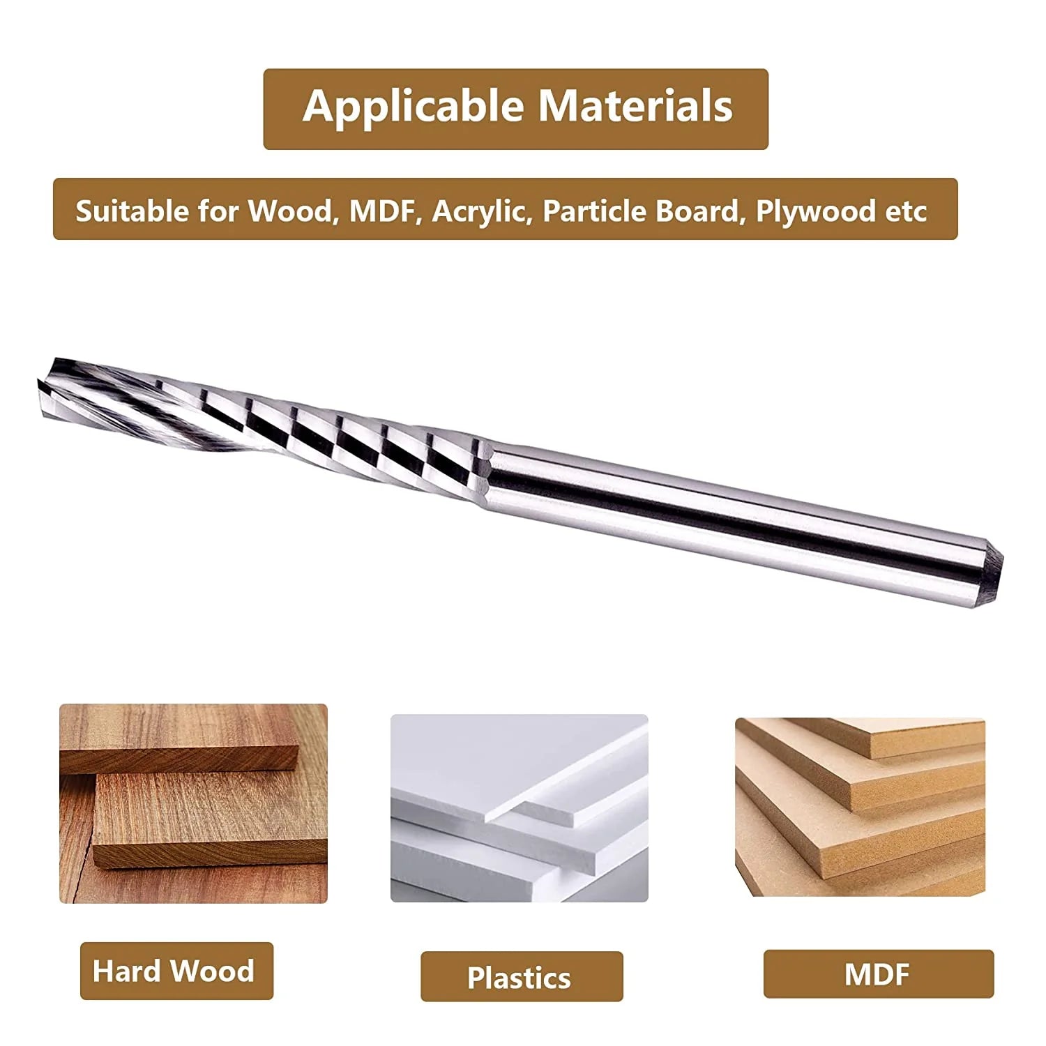 SpeTool CNC SC Spiral O Flute Plastic Cutting 1/8" Diam UpCut Router Bit