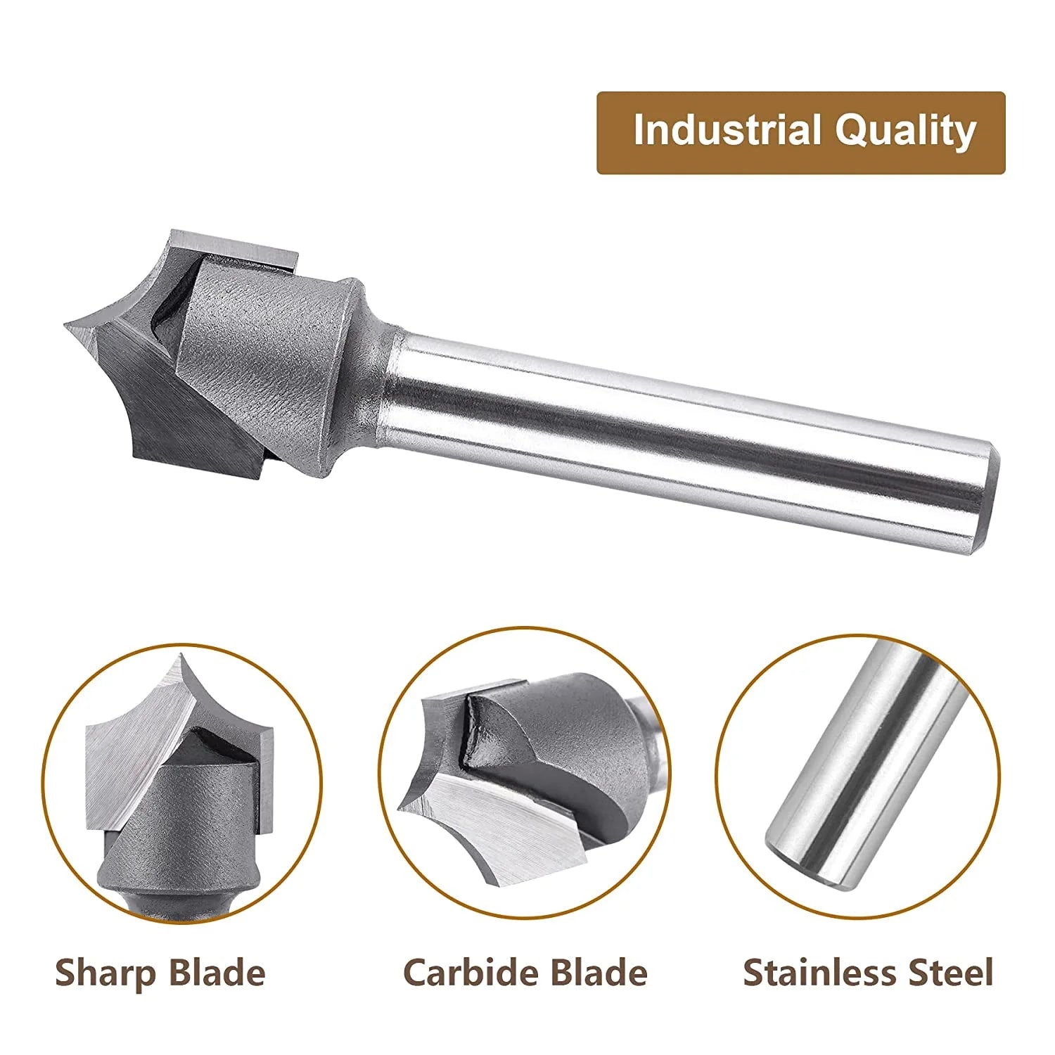 SpeTool Carbide Tipped 1/4 R 1/2 Dia 1/4 Shank Round Over Router Bit
