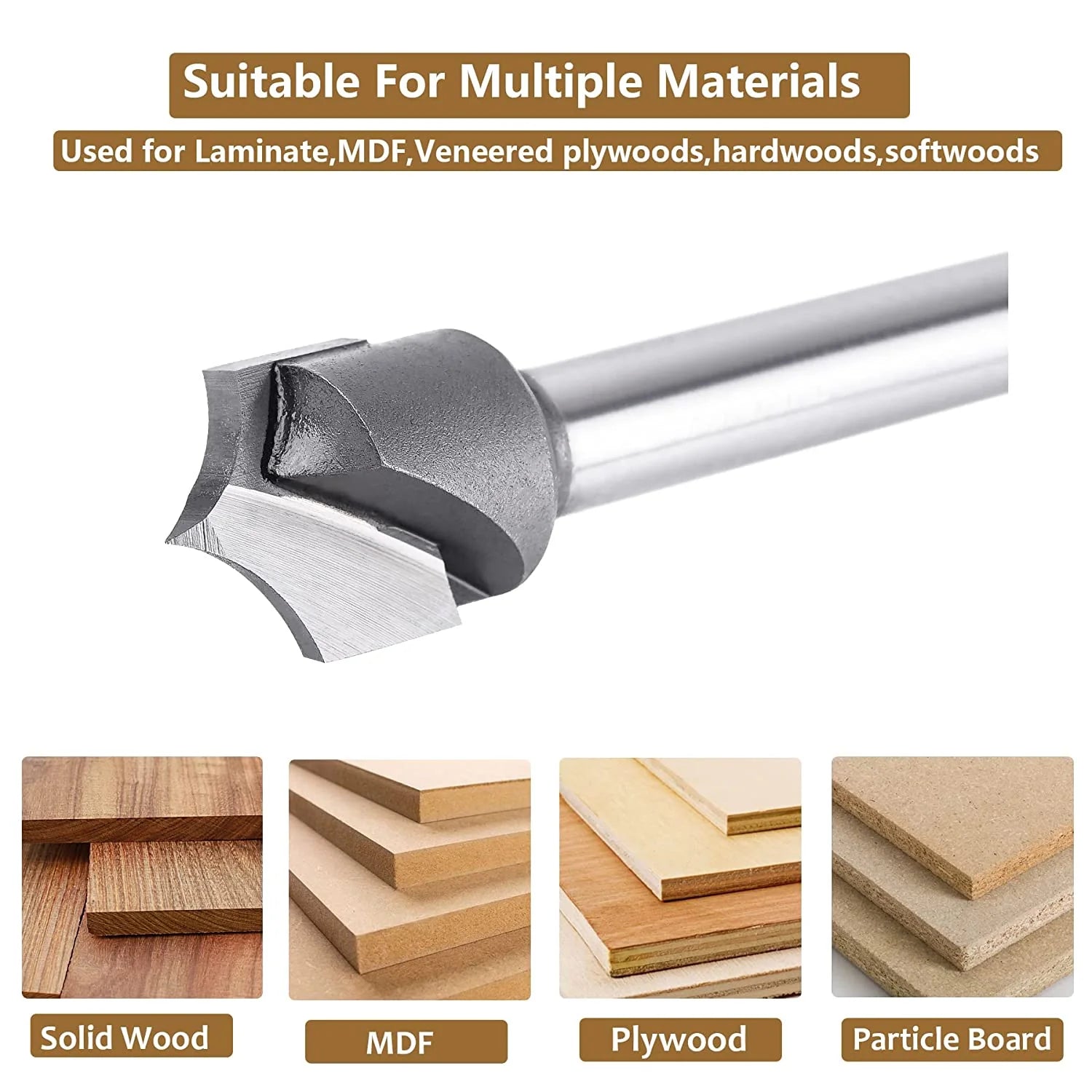 SpeTool Carbide Tipped 1/4 R 1/2 Dia 1/4 Shank Round Over Router Bit