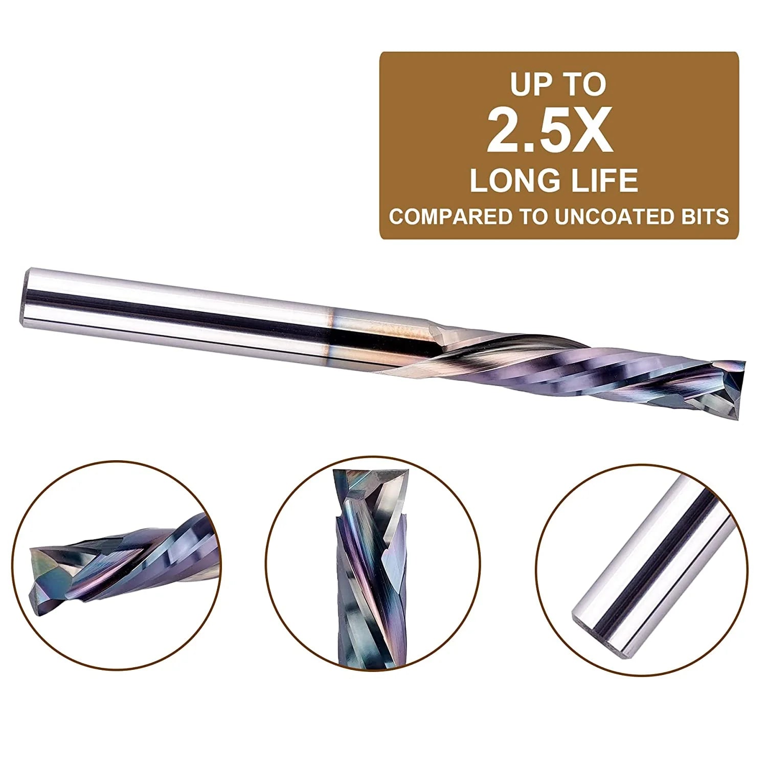 SpeTool Compression 1/4" SHK Router Bit 3" Extra Long SPE-X Coated