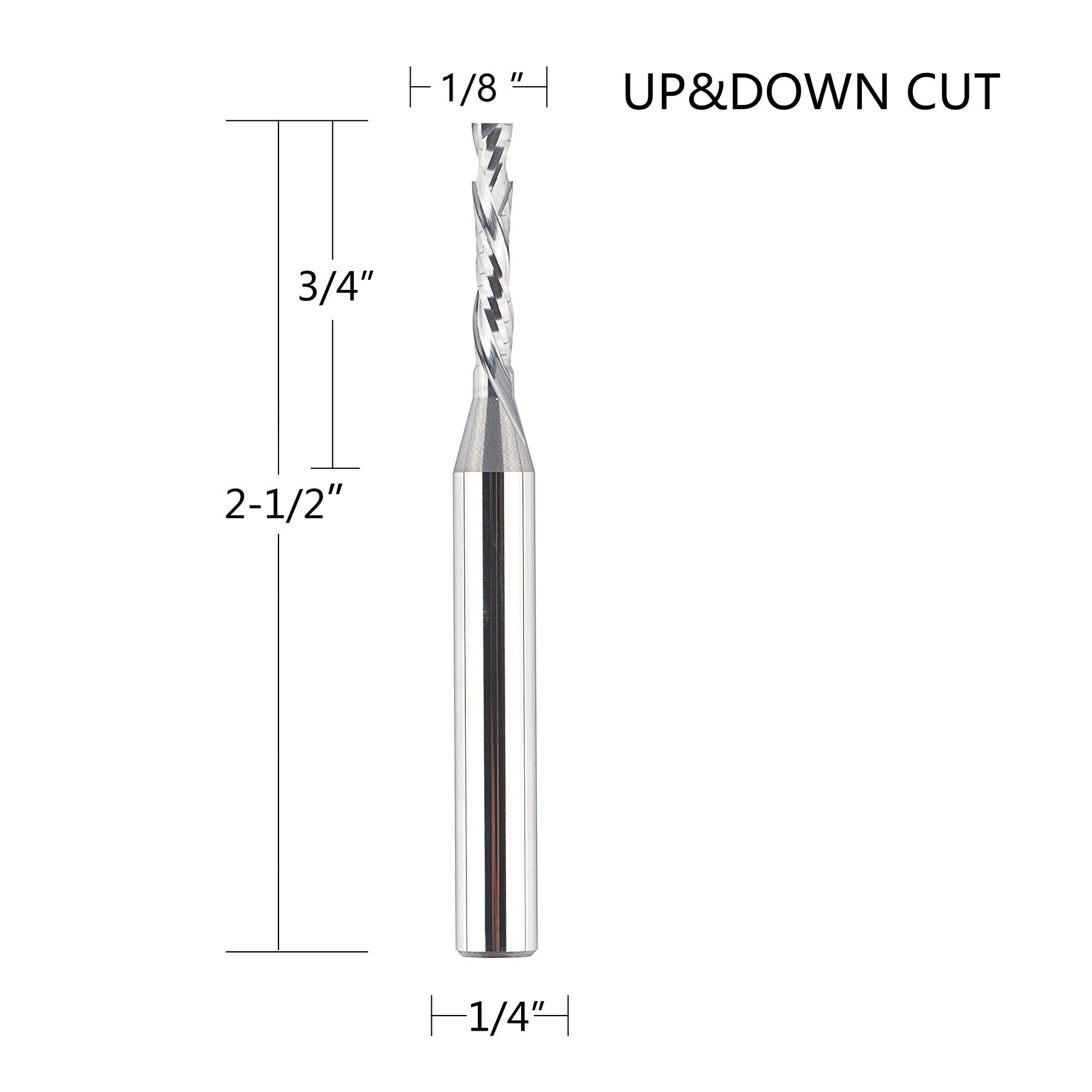 SpeTool Compression Router Bit 1 8 Dia 1 4 SHK SC CNC Up&Down End Mill