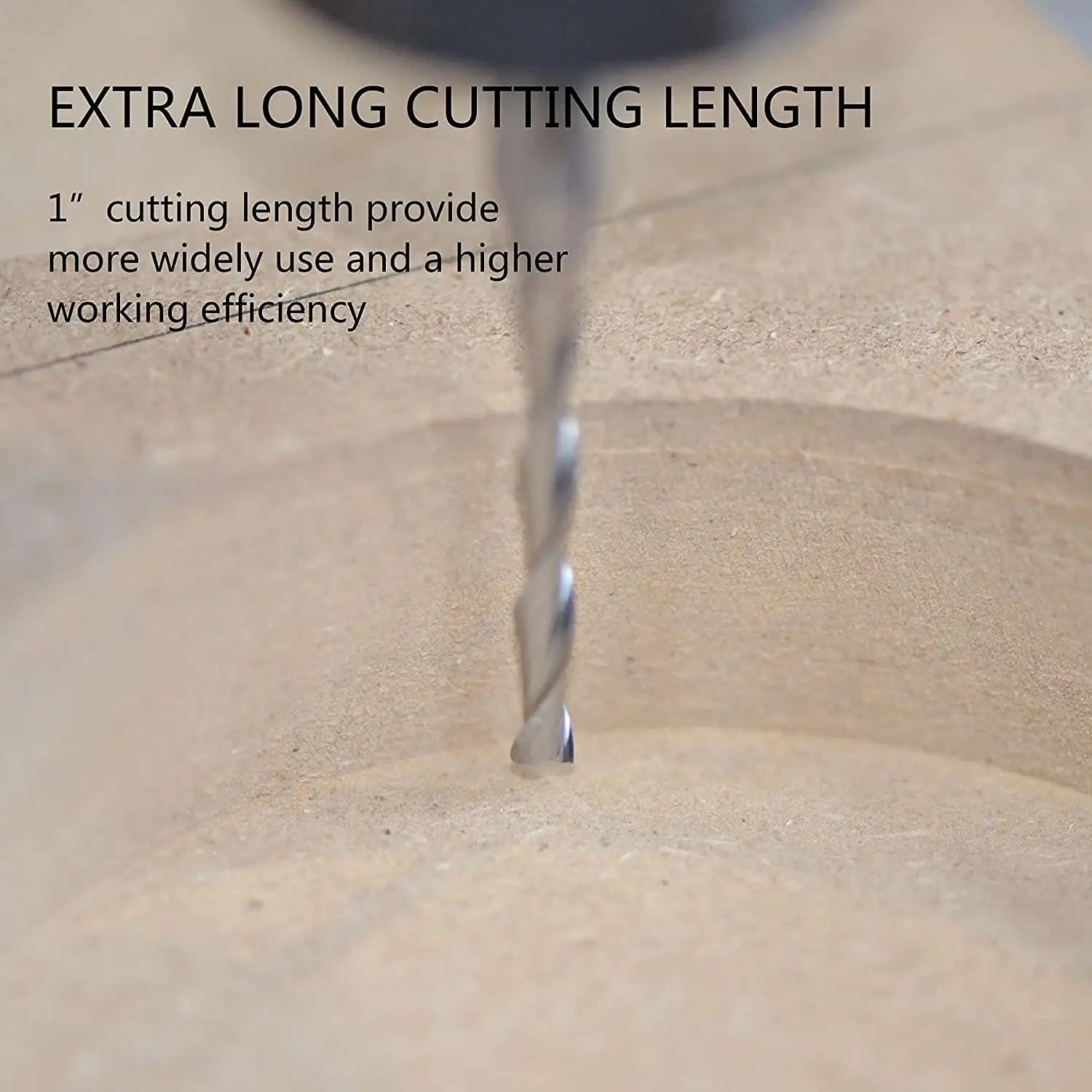 SpeTool Downcut Solid Carbide 1/8 CD 1/4 Shank 3 inch Long Router Bit