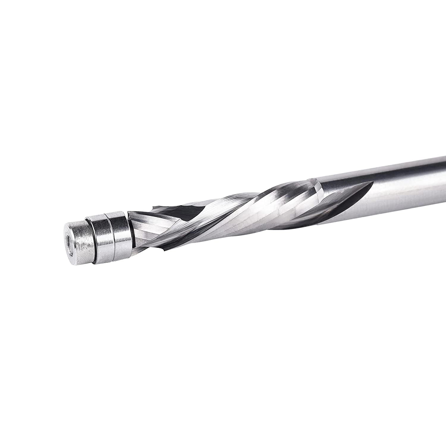 SpeTool EU W07502 Solid Carbide Flush Trim Compression Spiral 8mm Dia x 8mm Shank x 32mm Cutting Length x 75mm Long Router Bit