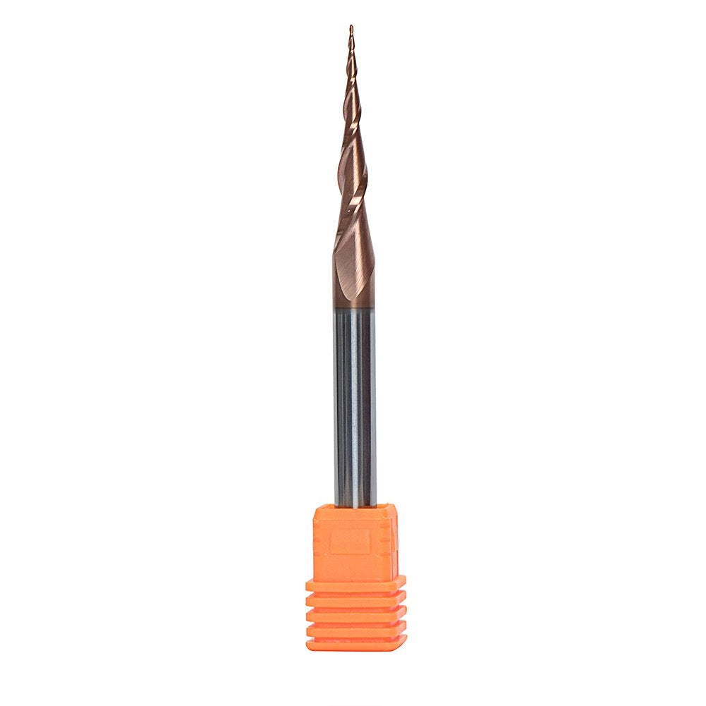 SpeTool EU W01505 0.25MM Radius x 6MM SHANK x 30.5MM CL x 75MM OVL Tapered Ball Nose 2D & 3D Carving H-si Coated Router Bit