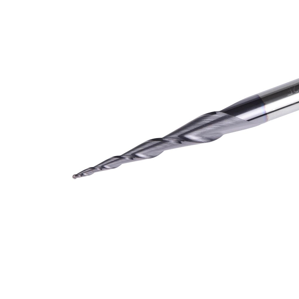 SpeTool EU W01502 0.5MM Radius x 6MM SHANK x 30.5MM CL x 75MM OVL Tapered Ball Nose 2D & 3D Carving Router Bit