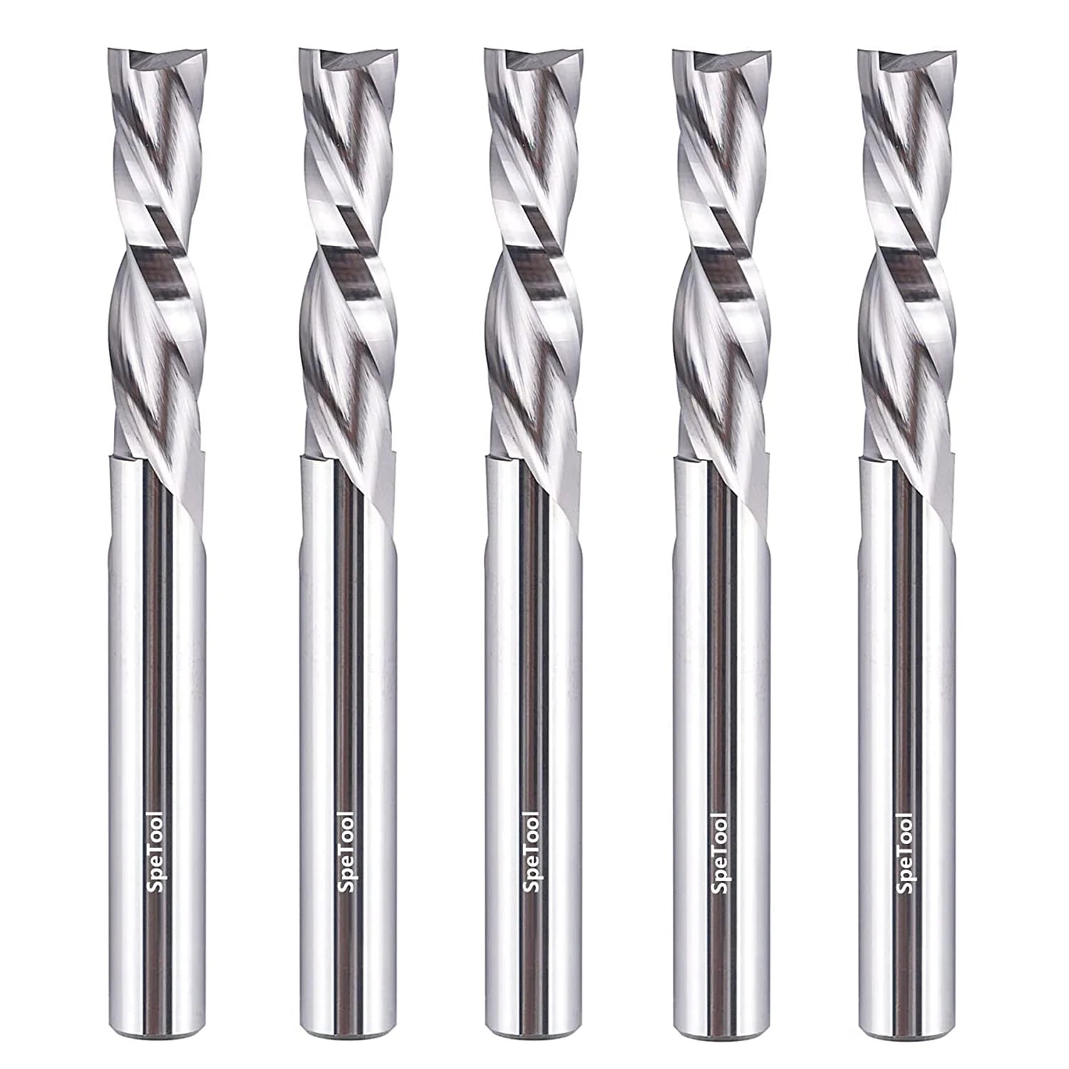 SpeTool CA W04004 SC Spiral Plunge 1/4" Dia x 1/4" Shank x 1" Cutting Length x 2-1/2" Long 2 Flute Down-Cut Router Bit