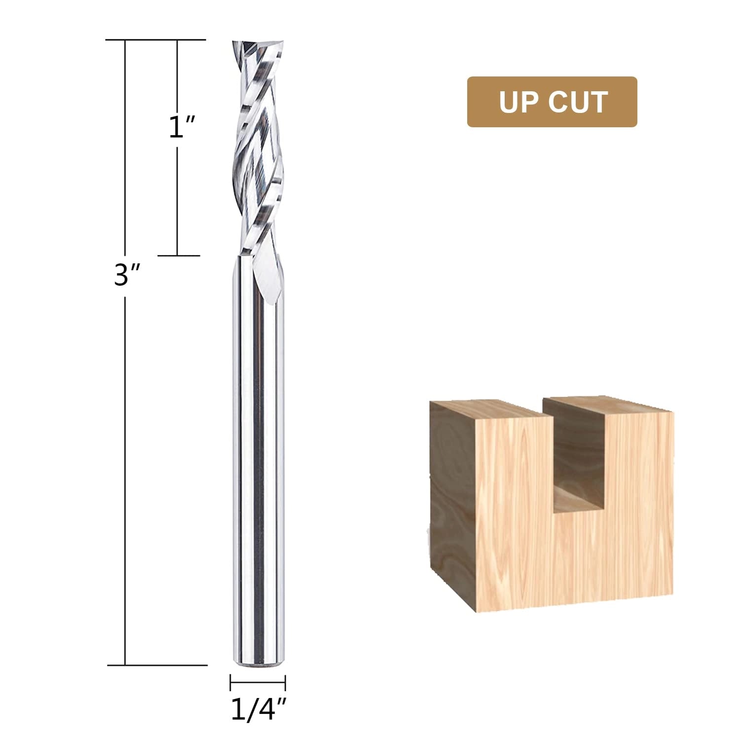 SpeTool SC Upcut Spiral Router Bit 1/4" Diam 3" Extra long For Wood cut