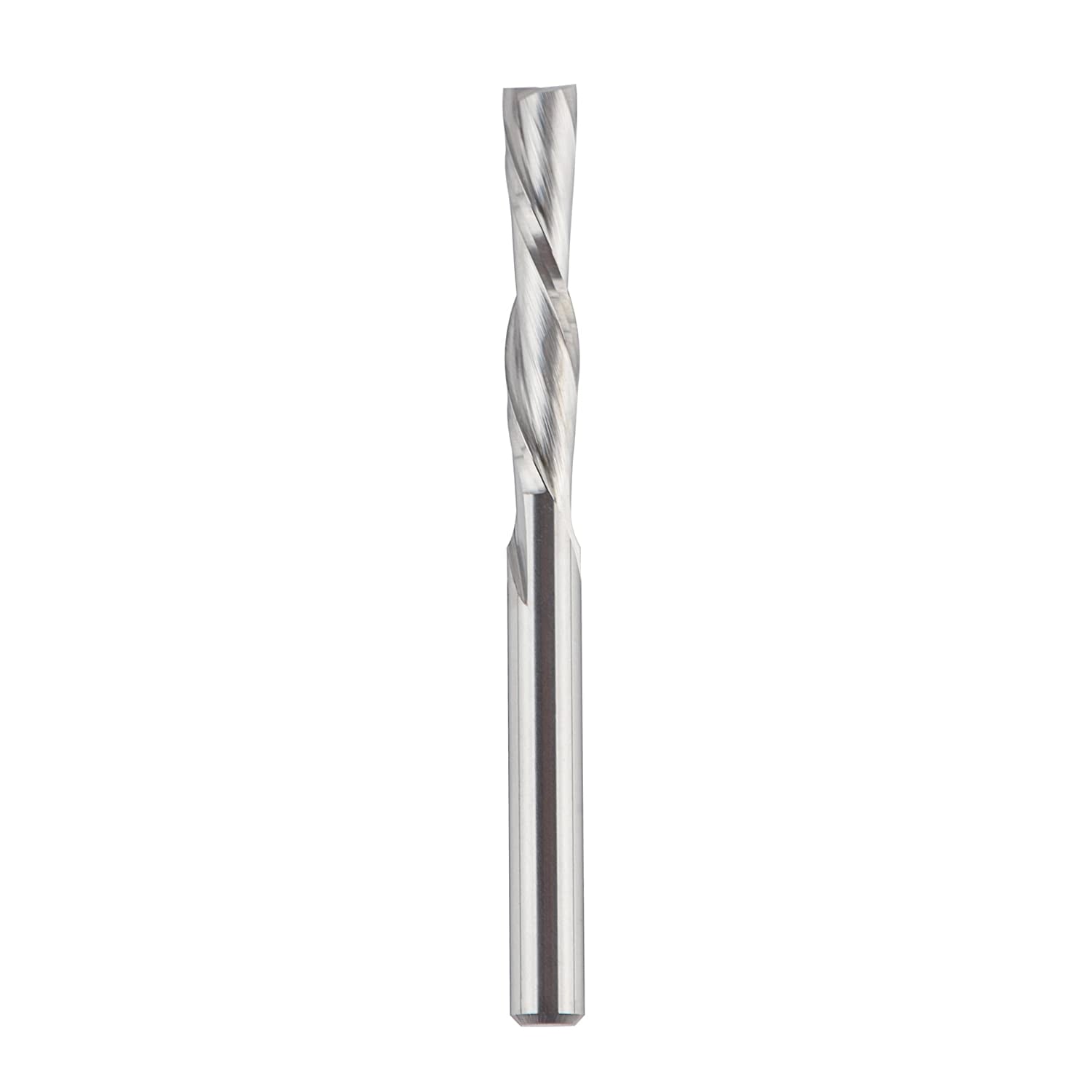 SpeTool EU W04503 Spiral Plunge 4mm Dia x 4mm Shank x 22mm Cutting Length x 50mm Long 2 Flute Down-Cut Router Bit