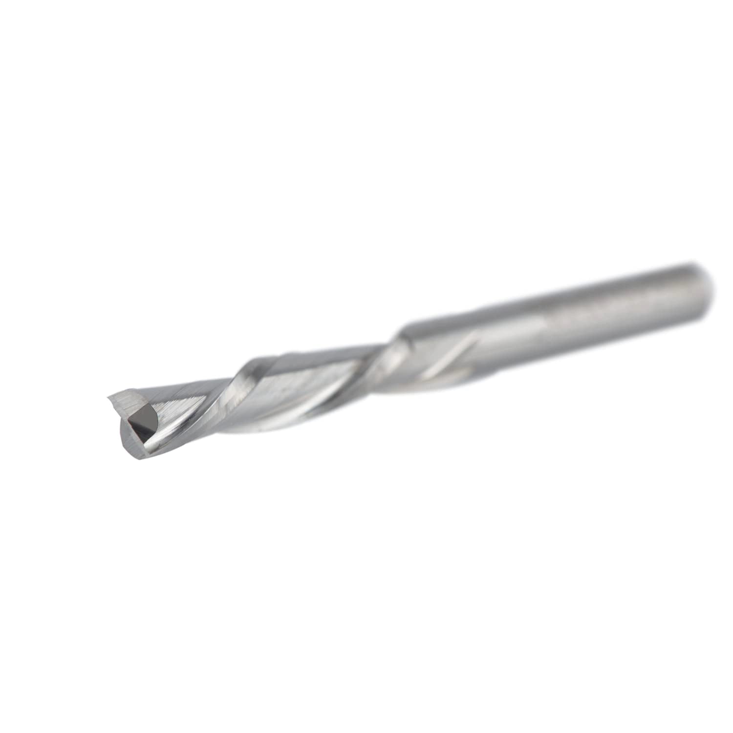 SpeTool EU W04503 Spiral Plunge 4mm Dia x 4mm Shank x 22mm Cutting Length x 50mm Long 2 Flute Down-Cut Router Bit