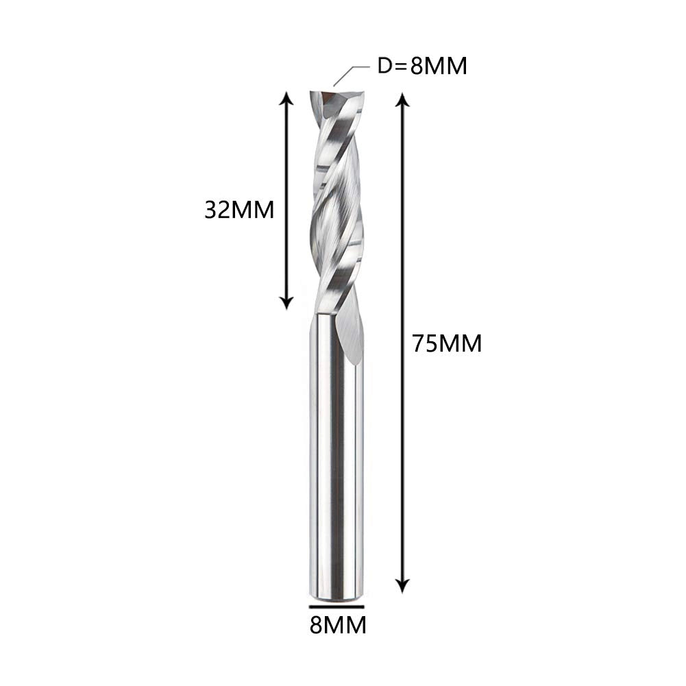 SpeTool Upcut Spiralfräser Fräser für Oberfräse mit 8 mm Schnittdurchmesser