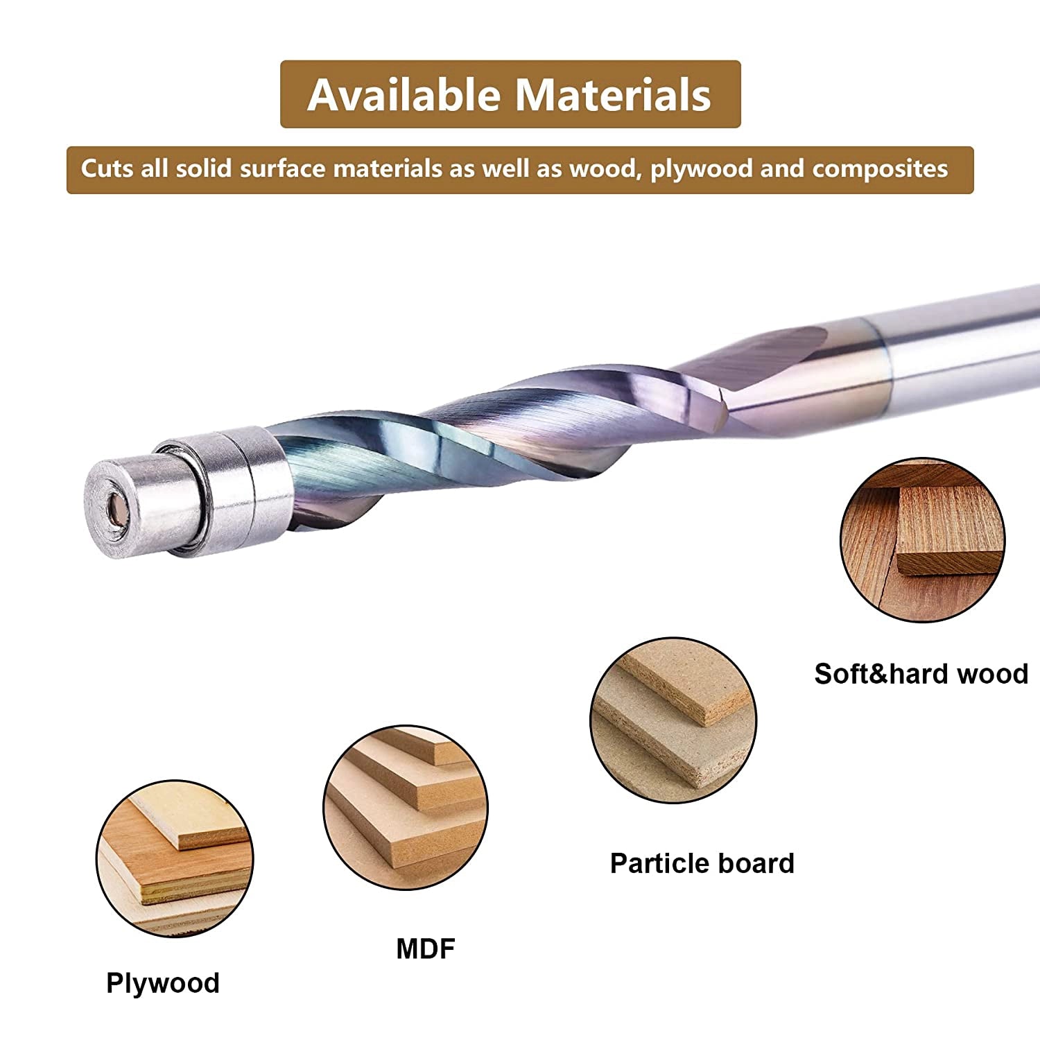 SpeTool SPE-X Coated 1/4 Dia 3" Long Up Cut Flush Trim Router Bit