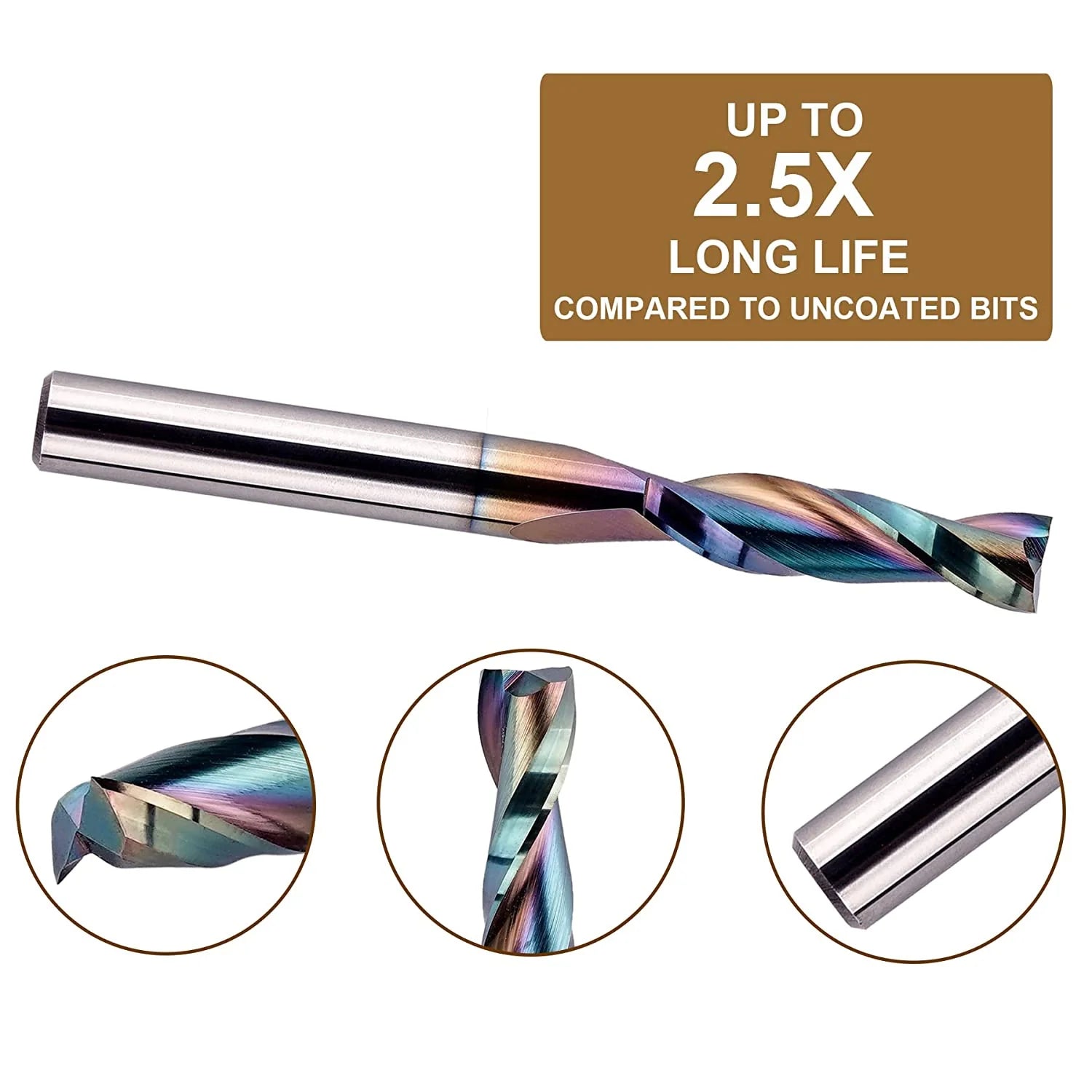 SpeTool SPE-X Coated 1/4" Dia Up Cut Router Bit CNC Carbide End Mill