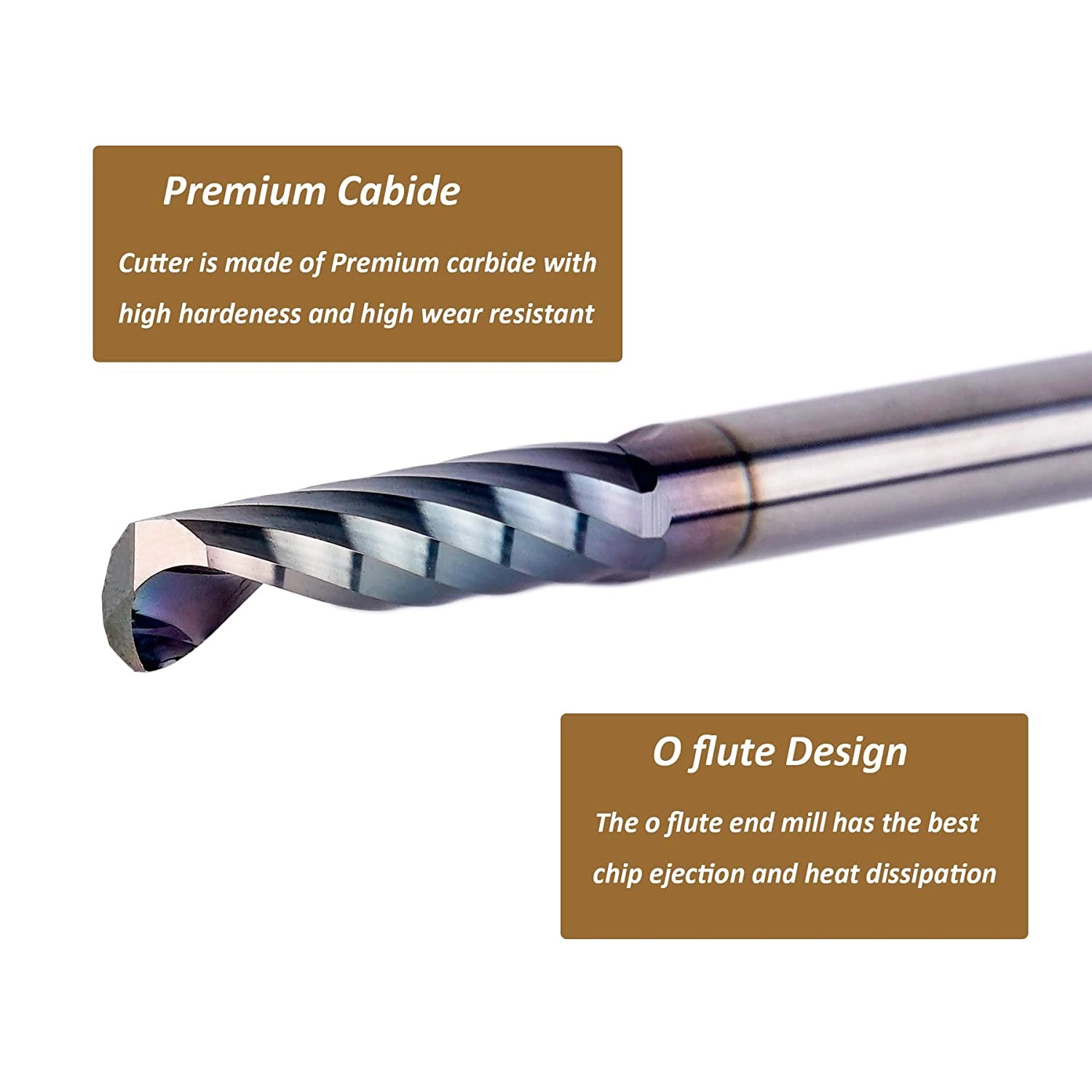 SpeTool SPE-X Extra Tool Life Coated 1/4 Dia O Flute CNC Router Bit