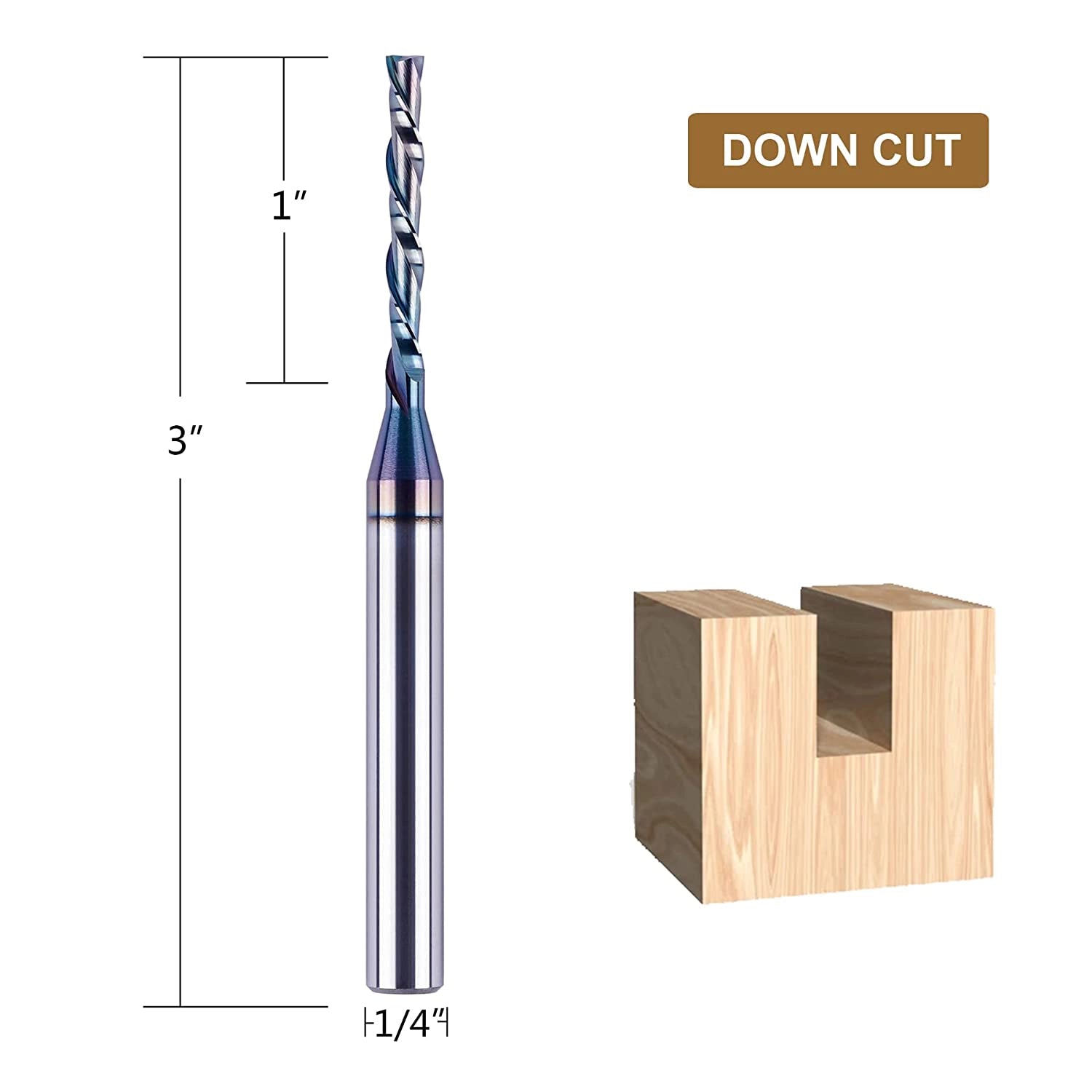 SpeTool SPE-X Extra Tool Life Coated 1/8 Dia 1/4 SHK 3" Long Router Bit