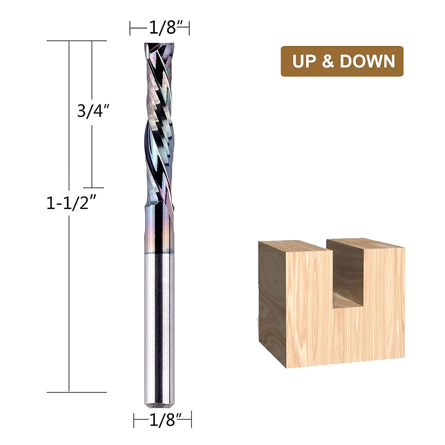 SpeTool SPE-X Extra Tool Life Coated 1/8 Inch Compression Router Bit