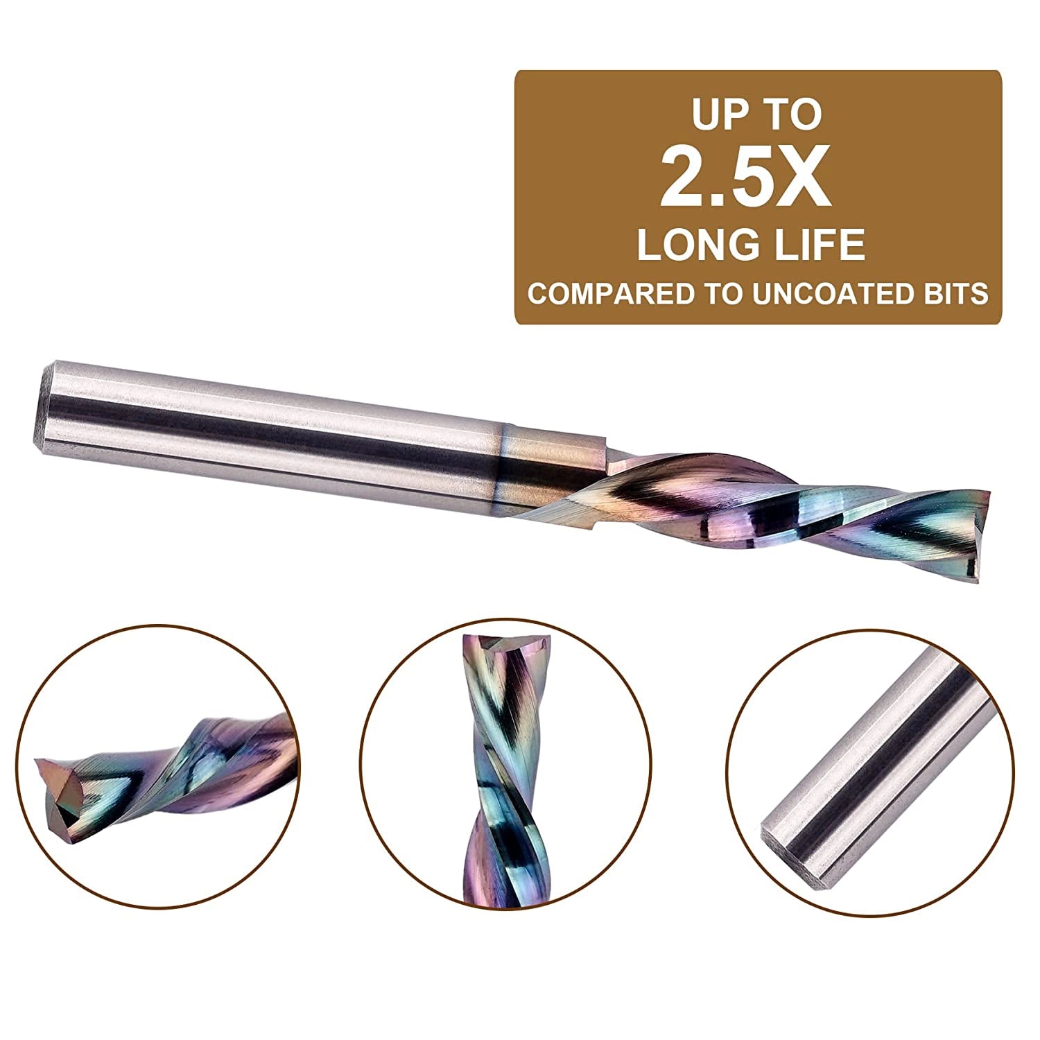 SpeTool SPE-X Extra Tool Life Coated downcut spiral router bit