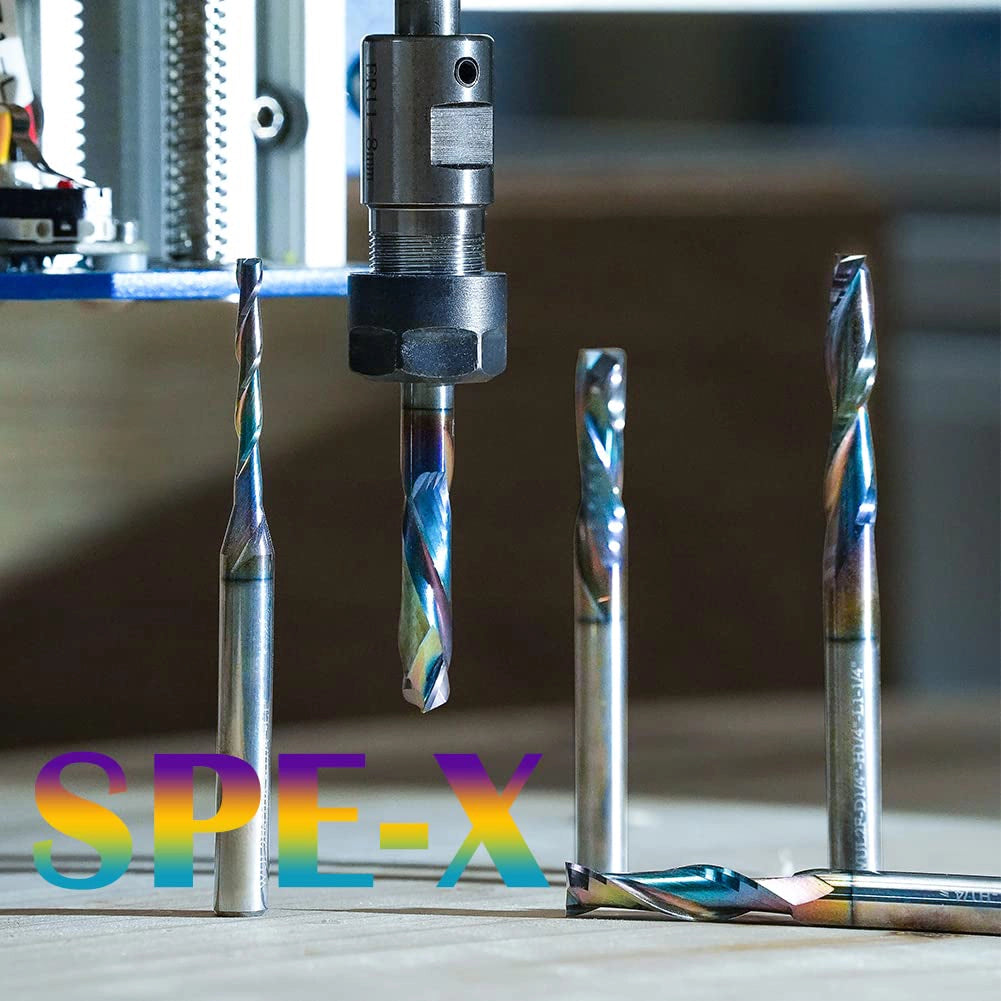 SpeTool EU W04510 SPE-X Coated SC UP CUT 2 FL 8MM DIA x 32MM CL x 8MM SHANK x 75MM OVL ROUTER BIT