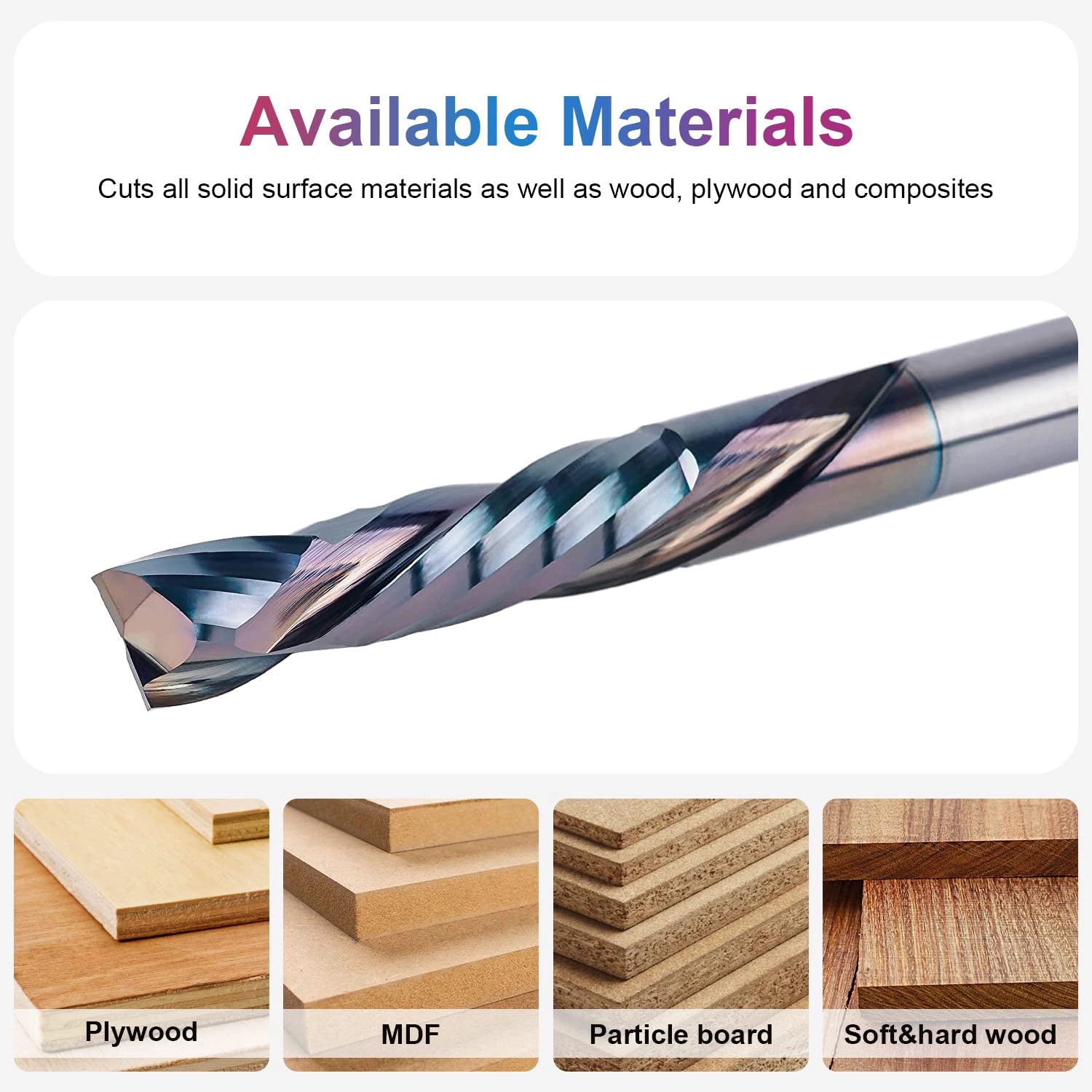 SpeTool EU W02507 SPE-X Coated SC COMPRESSION 2 FL 8MM DIA x 32MM CL x 8MM SHANK x 75MM OVL ROUTER BIT