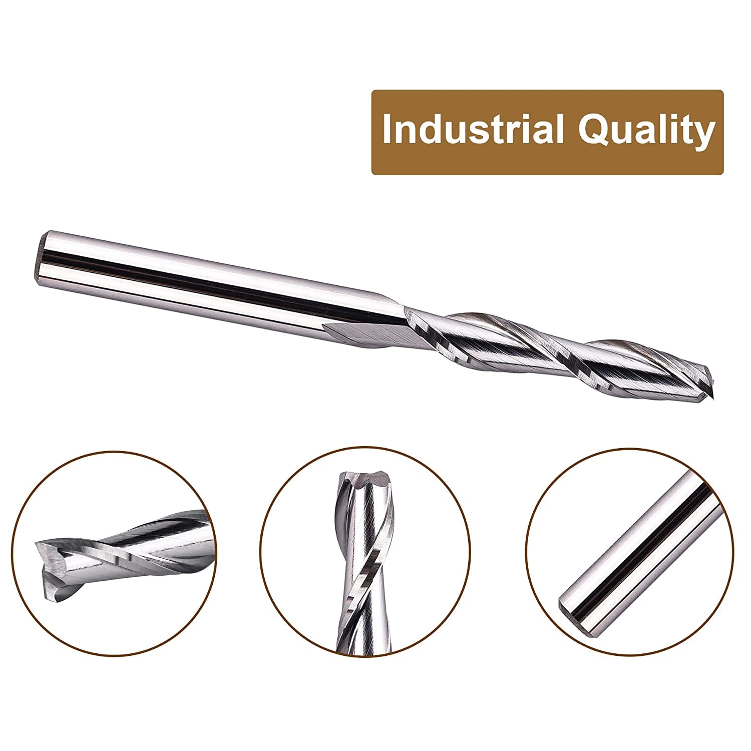 SpeTool Solid Carbide 1/8" Diam 1/8" SHK Up Cut Router Bit for Woodworking